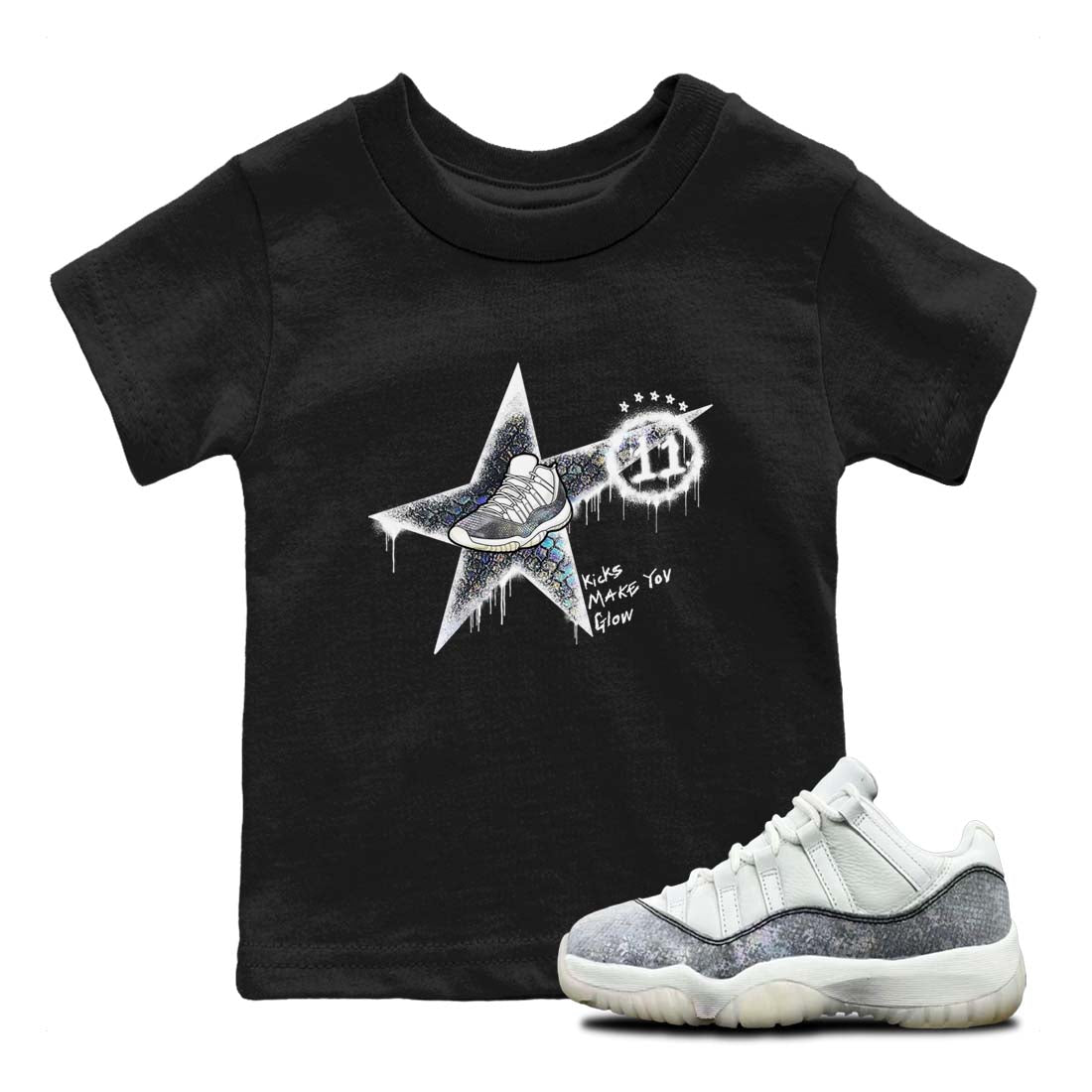 Kicks Make You Glow snkmatch Tees Kids - Air Jordan 11 Year Of The Snake