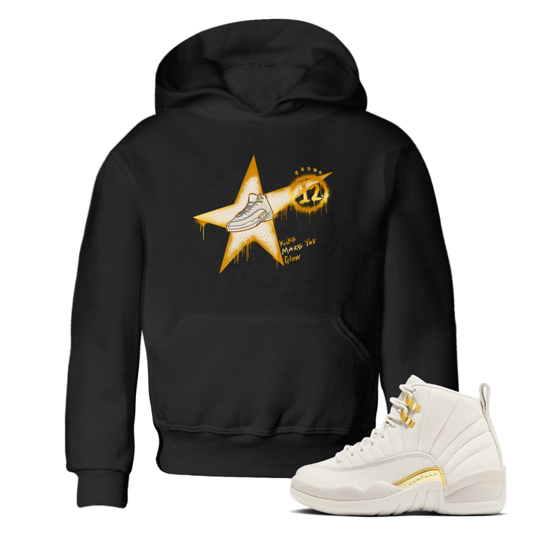Kicks Make You Glow snkmatch Tees Kids - Air Jordan 12 Phantom