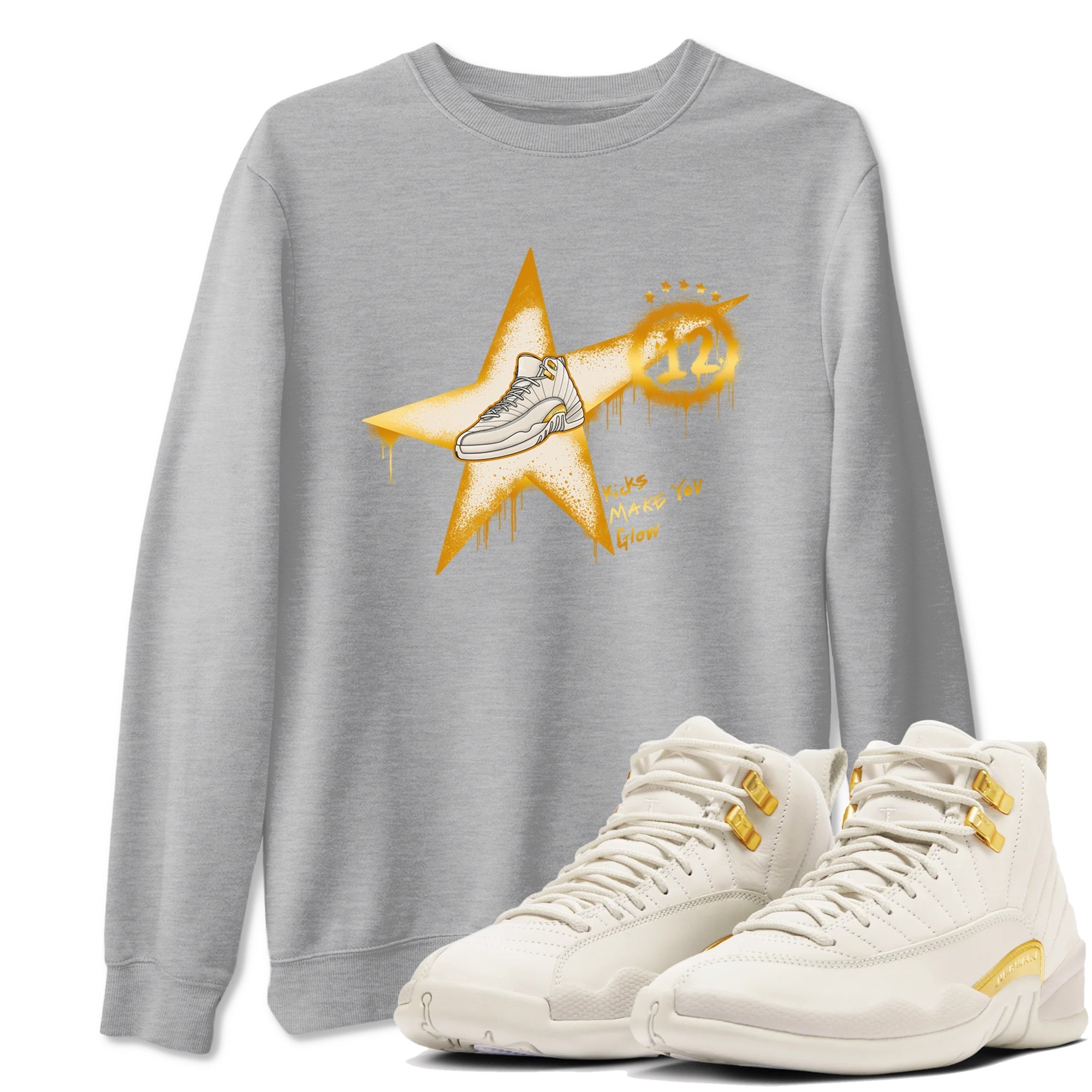 Kicks Make You Glow snkmatch Tees - Air Jordan 12 Phantom