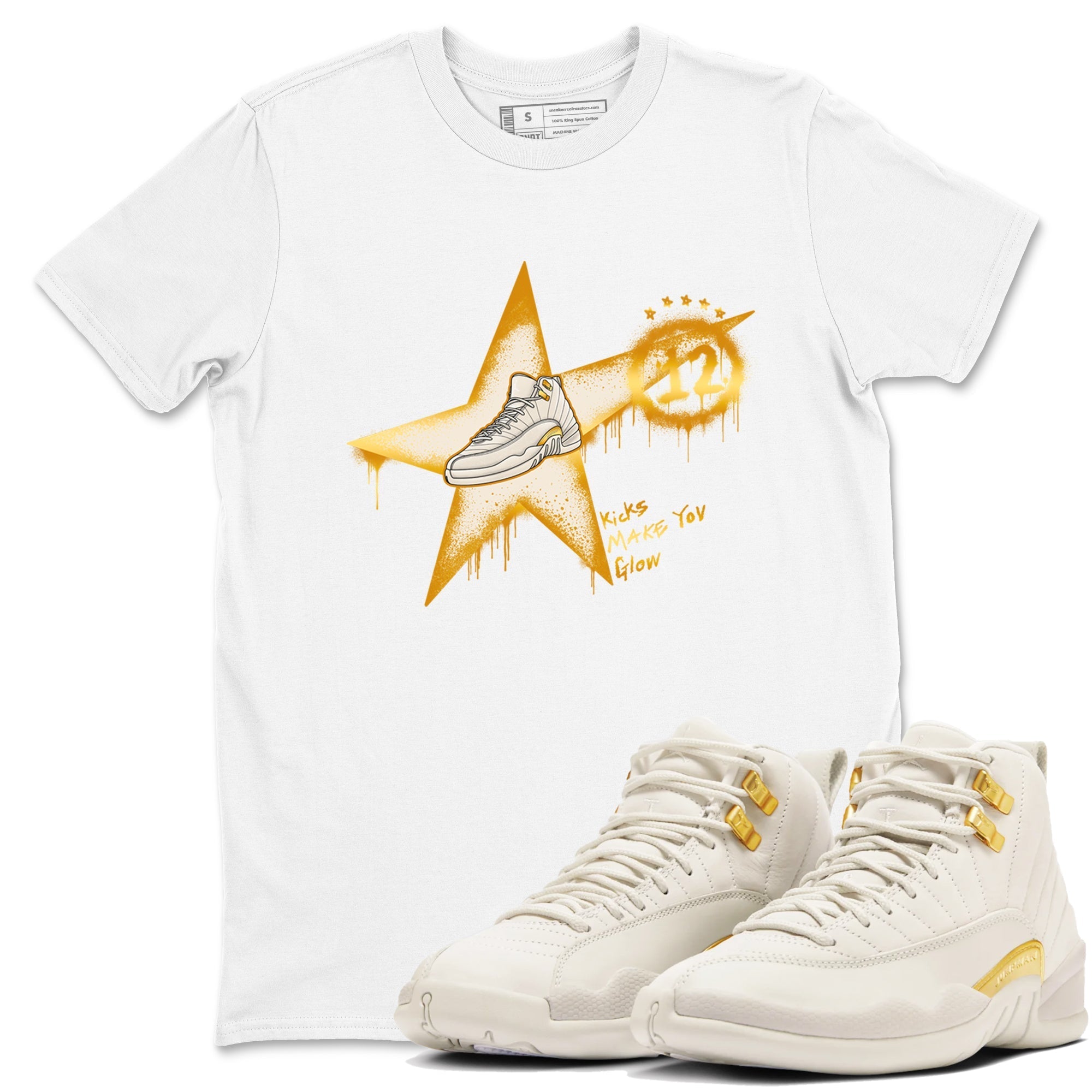 Kicks Make You Glow snkmatch Tees - Air Jordan 12 Phantom