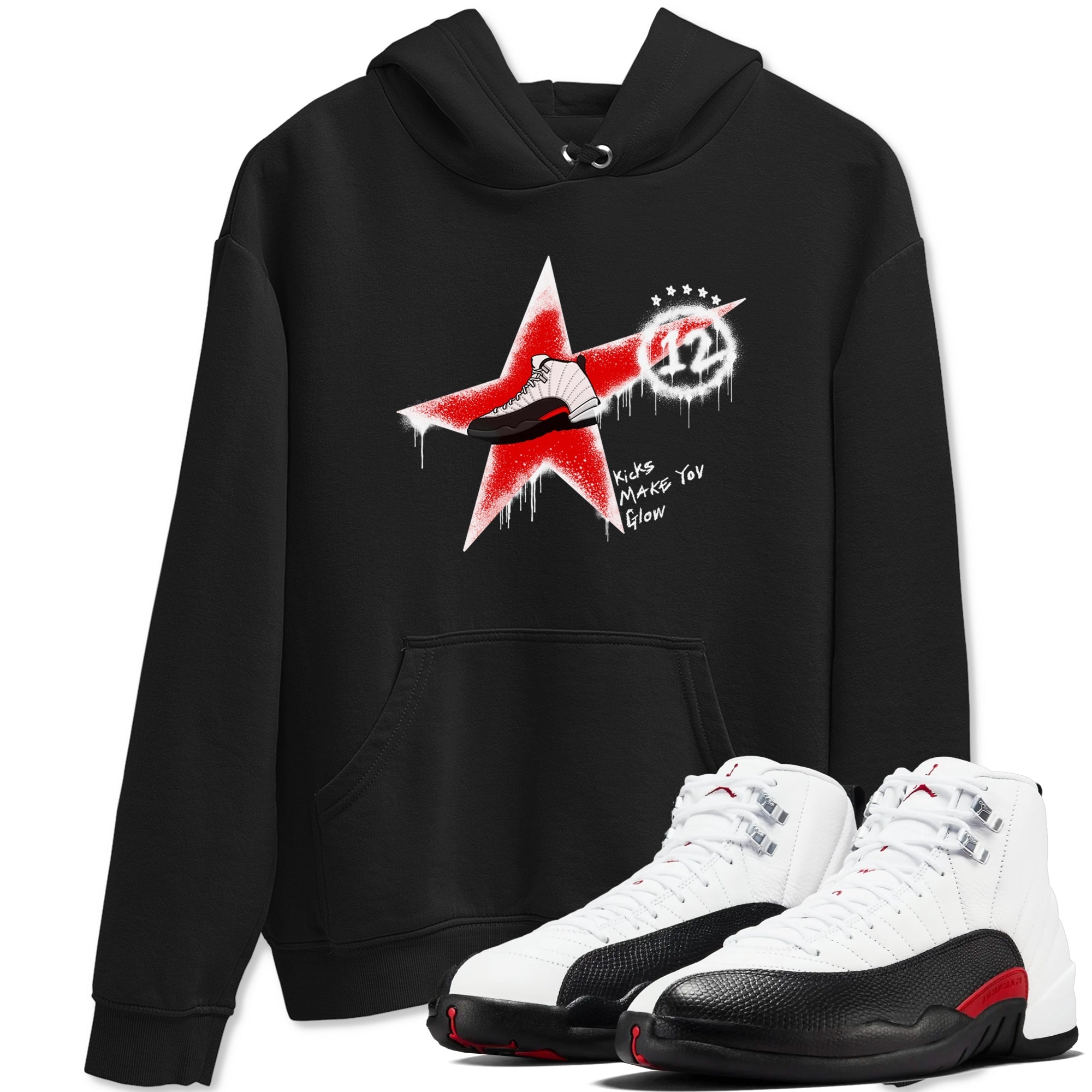 Kicks Make You Glow snkmatch Tees - Air Jordan 12 Taxi Flip