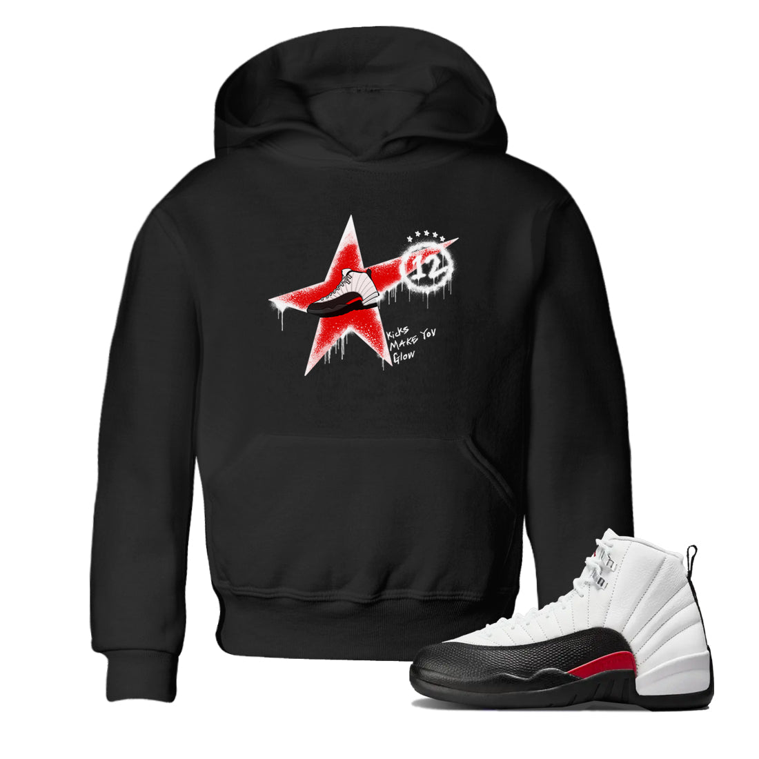 Kicks Make You Glow snkmatch Tees Kids - Air Jordan 12 Taxi Flip