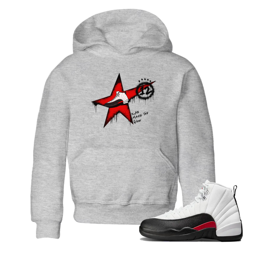 Kicks Make You Glow snkmatch Tees Kids - Air Jordan 12 Taxi Flip