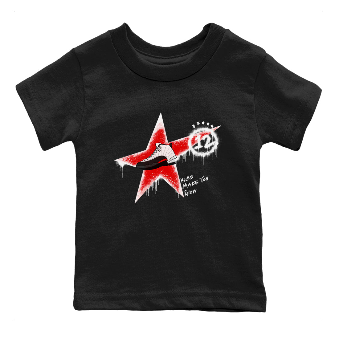Kicks Make You Glow snkmatch Tees Kids - Air Jordan 12 Taxi Flip