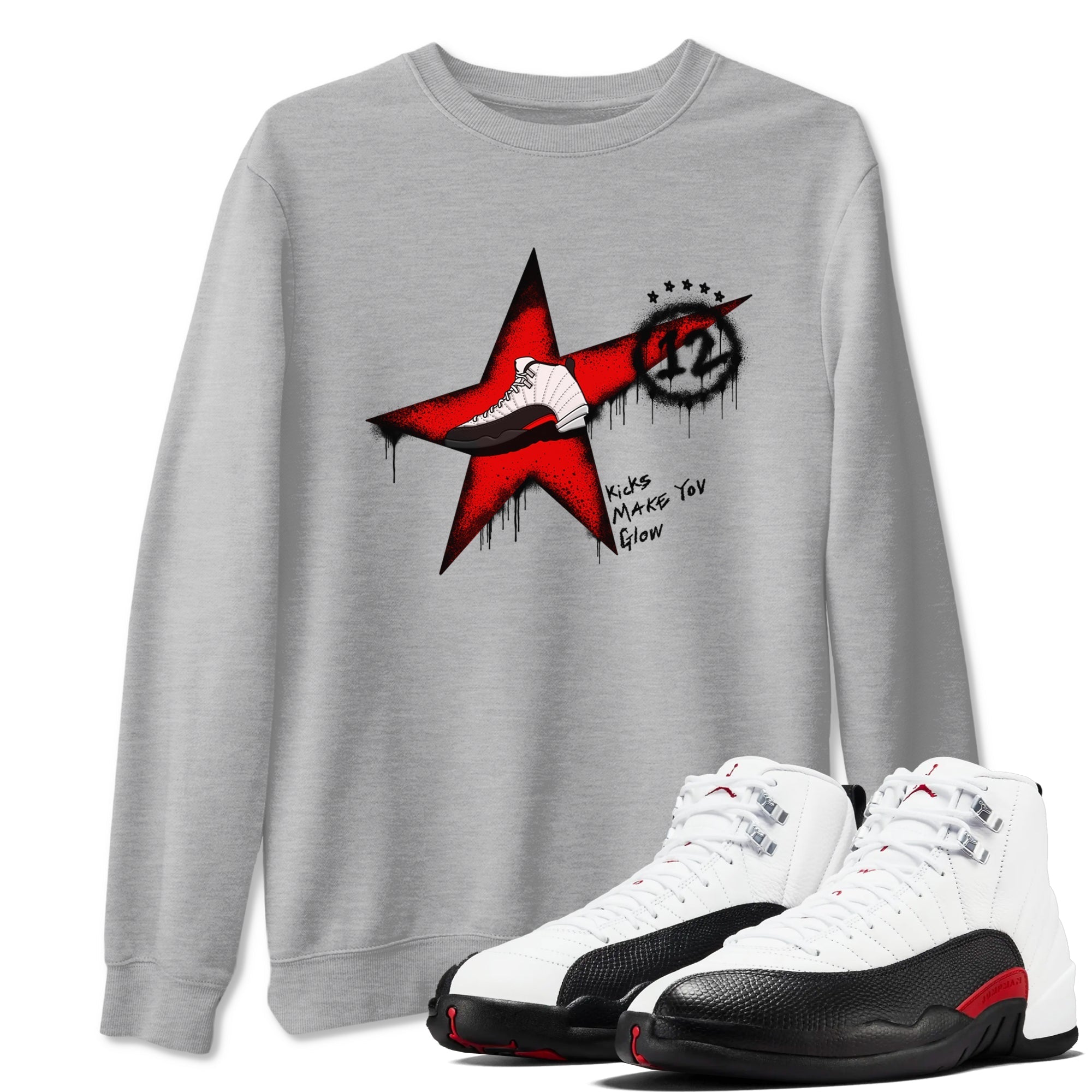 Kicks Make You Glow snkmatch Tees - Air Jordan 12 Taxi Flip