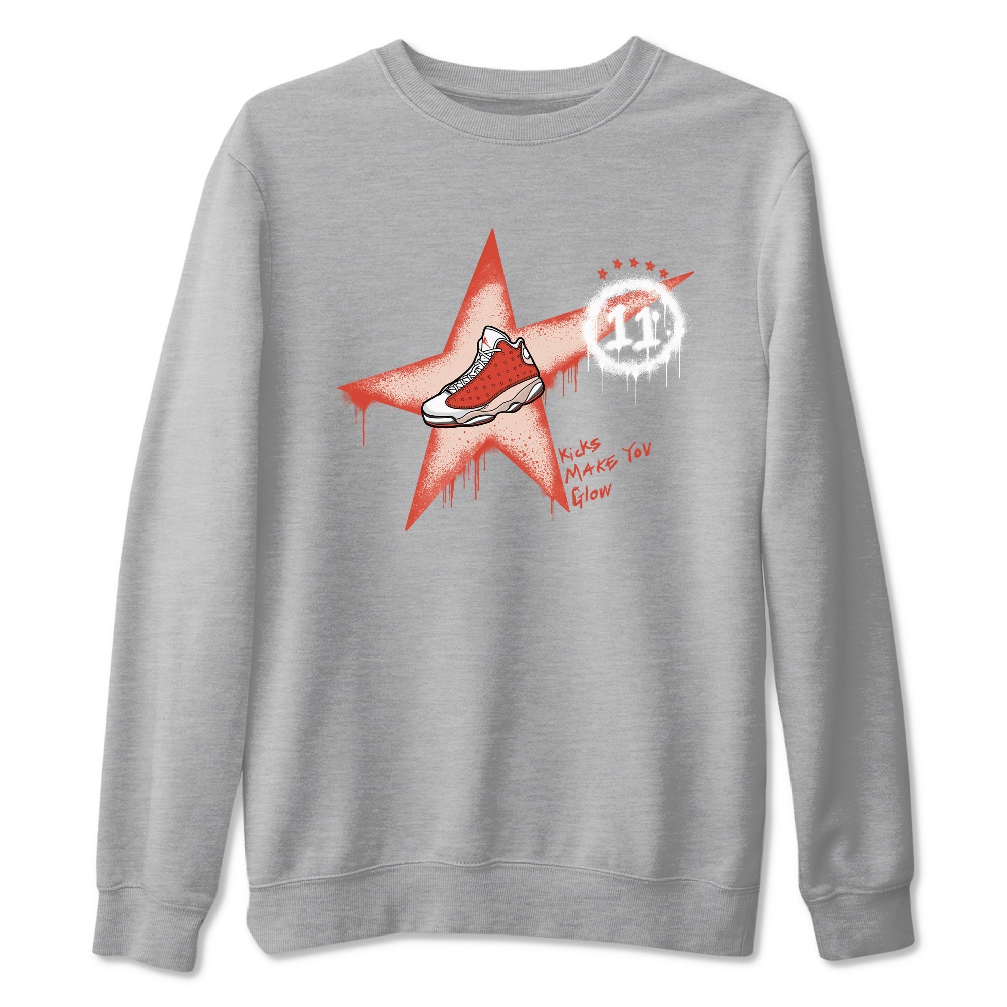 Kicks Make You Glow snkmatch Tees - Air Jordan 13 Dune Red