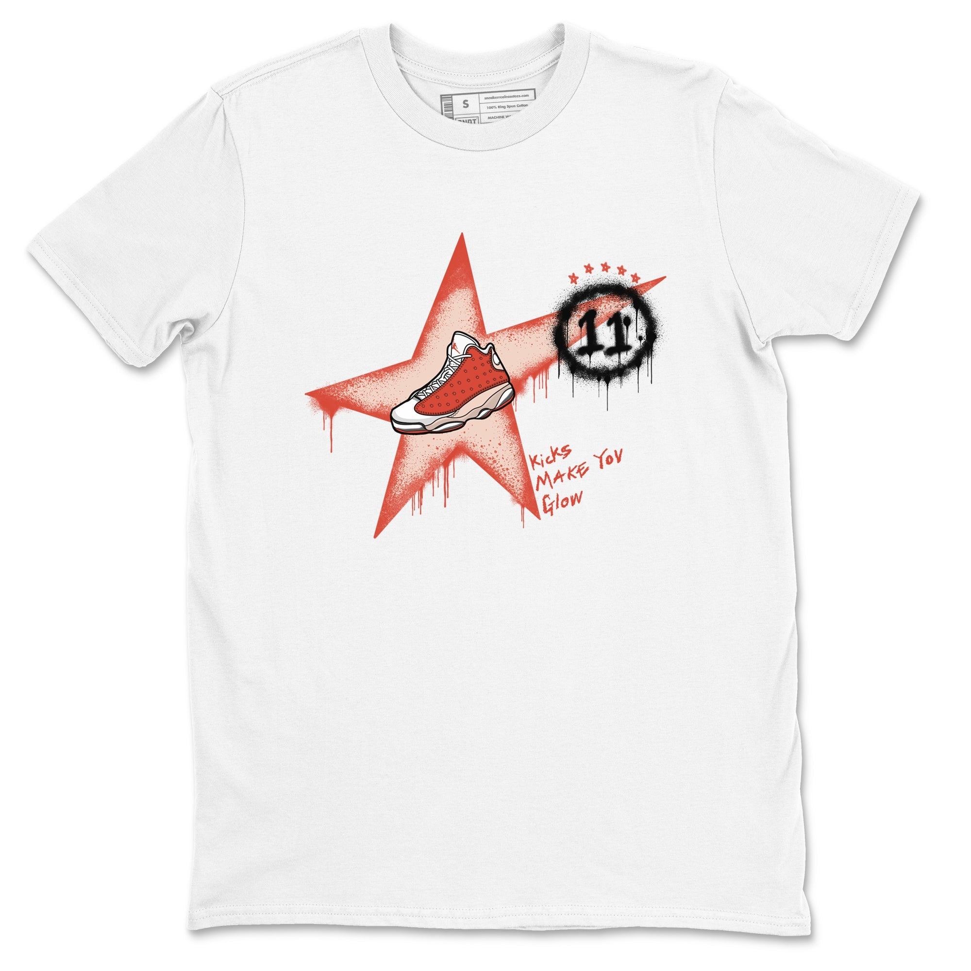 Kicks Make You Glow snkmatch Tees - Air Jordan 13 Dune Red
