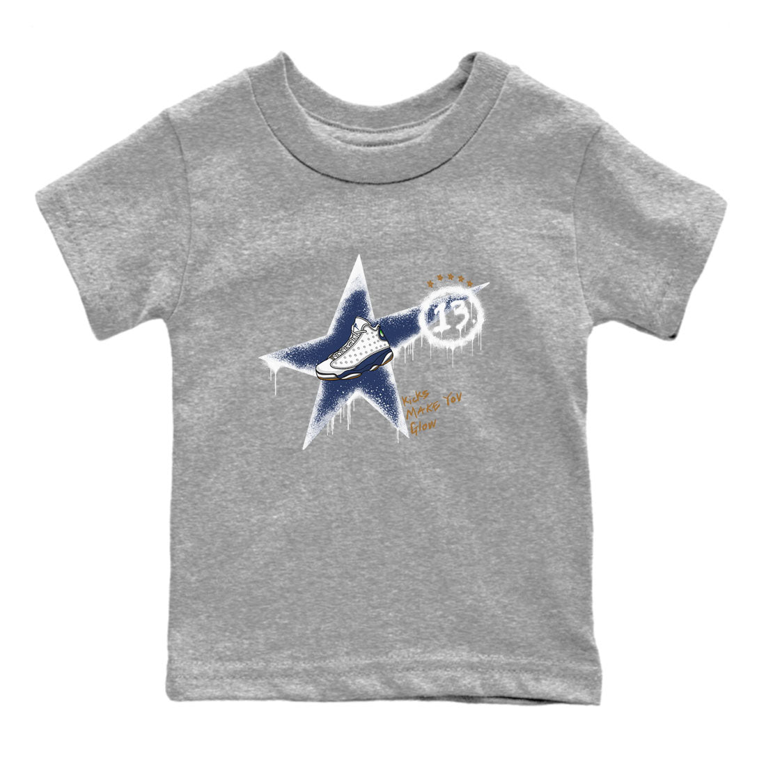 Kicks Make You Glow snkmatch Tees Kids - Air Jordan 13 Midnight Navy