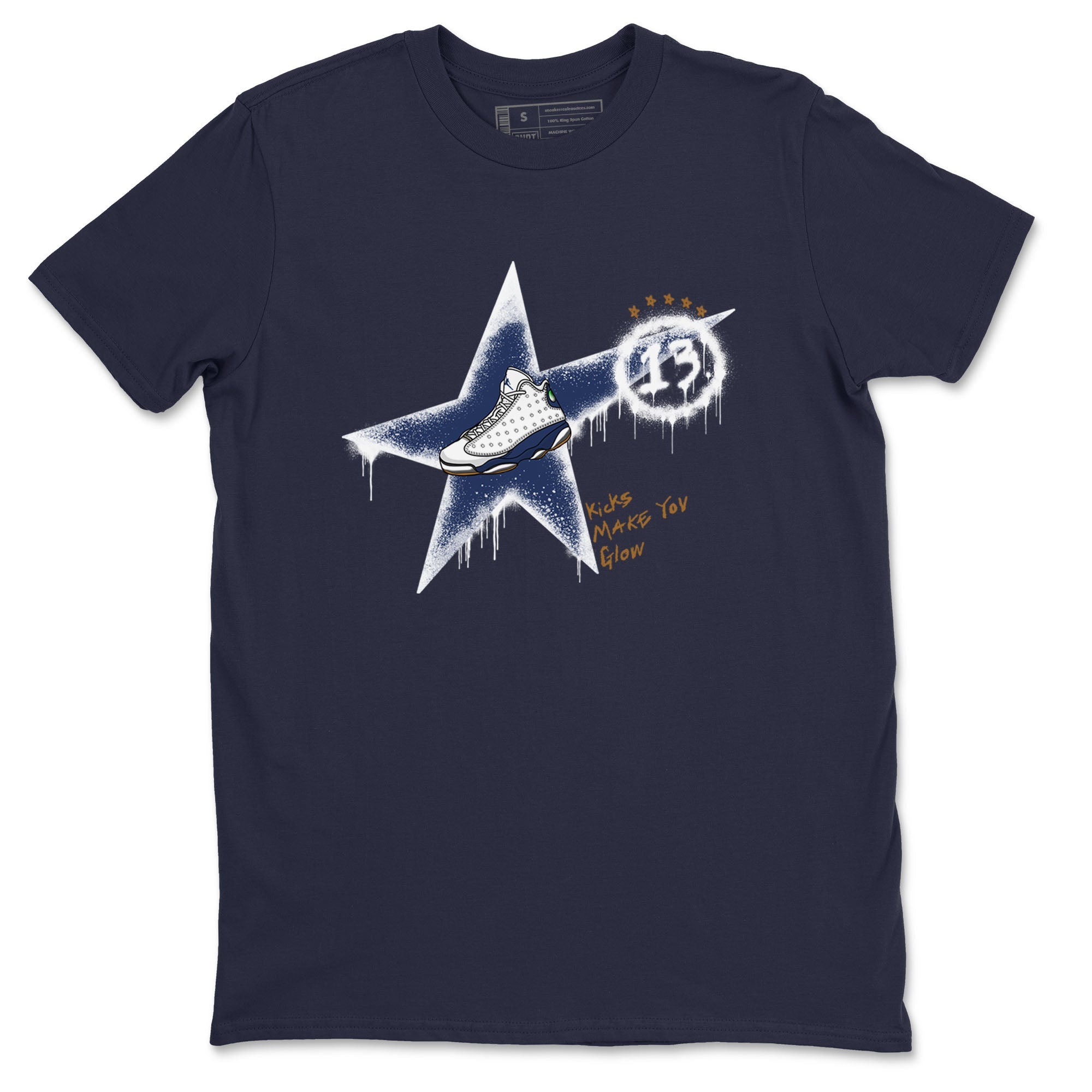 Kicks Make You Glow snkmatch Tees - Air Jordan 13 Midnight Navy