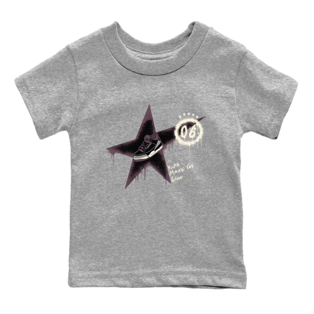 Kicks Make You Glow snkmatch Tees Kids - Air Jordan 3 A Ma Maniere x Black