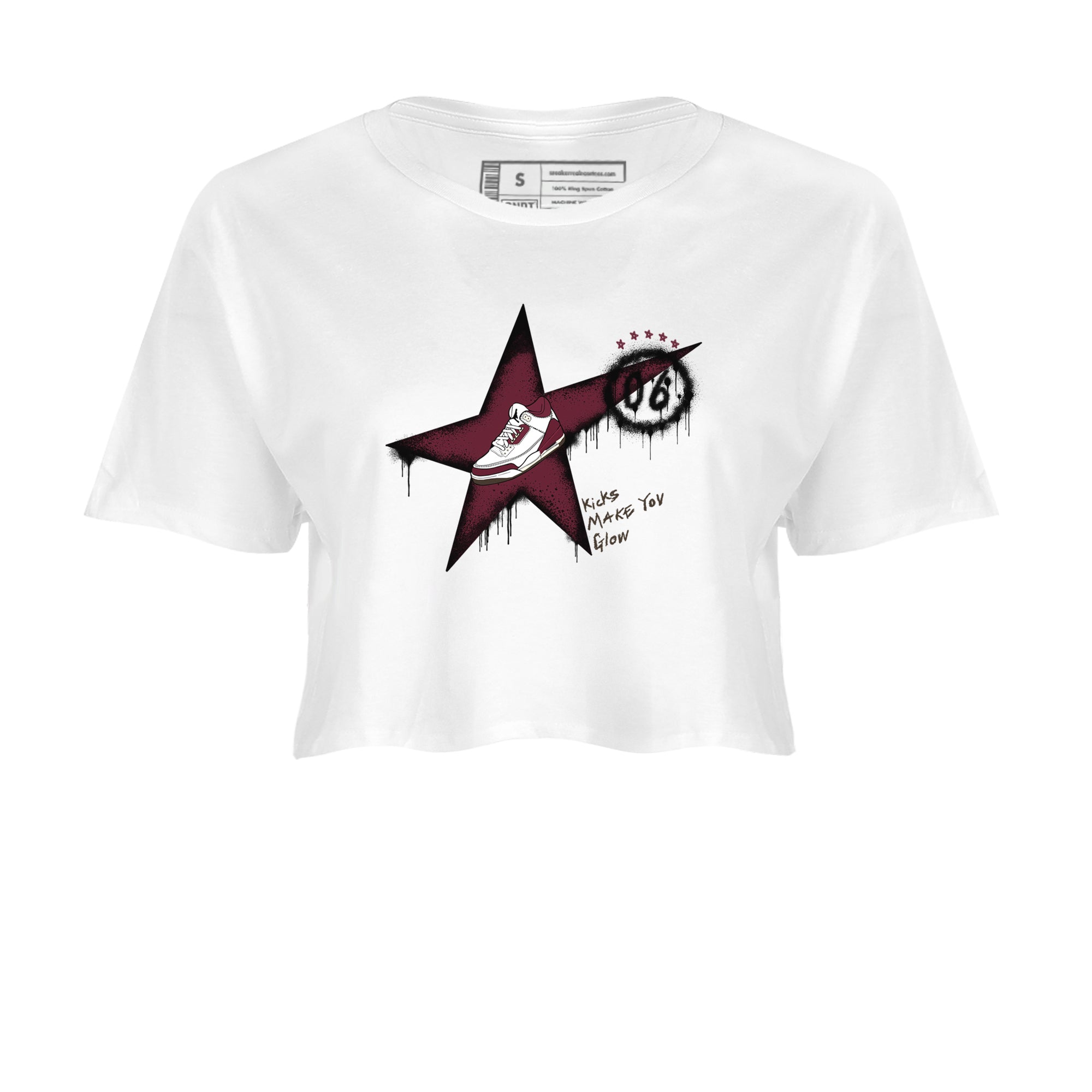 Kicks Make You Glow snkmatch Women's Top - Air Jordan 3 A Ma Maniere x Burgundy Crush