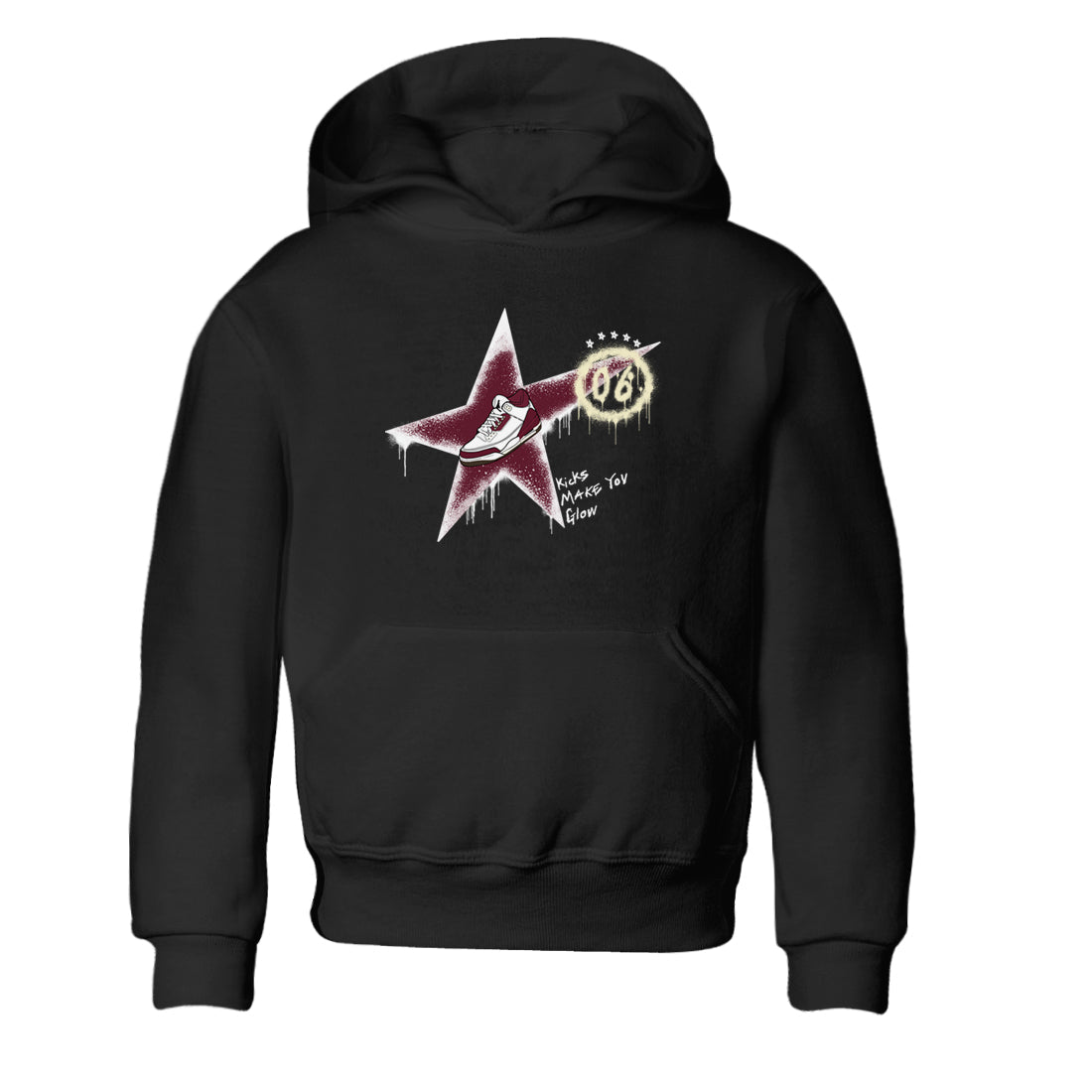 Kicks Make You Glow snkmatch Tees Kids - Air Jordan 3 A Ma Maniere x Burgundy Crush