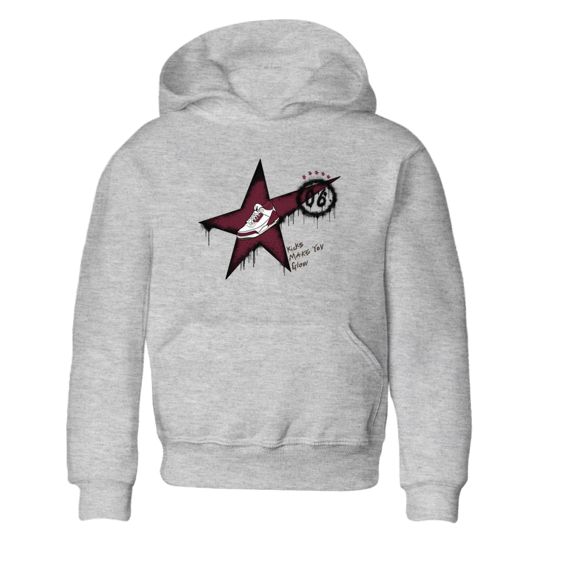 Kicks Make You Glow snkmatch Tees Kids - Air Jordan 3 A Ma Maniere x Burgundy Crush