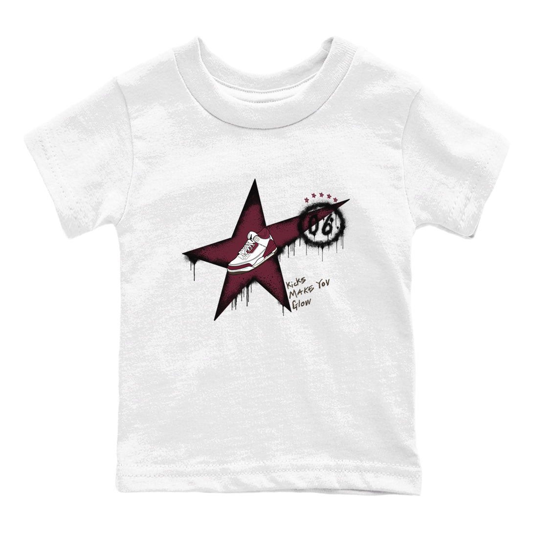 Kicks Make You Glow snkmatch Tees Kids - Air Jordan 3 A Ma Maniere x Burgundy Crush