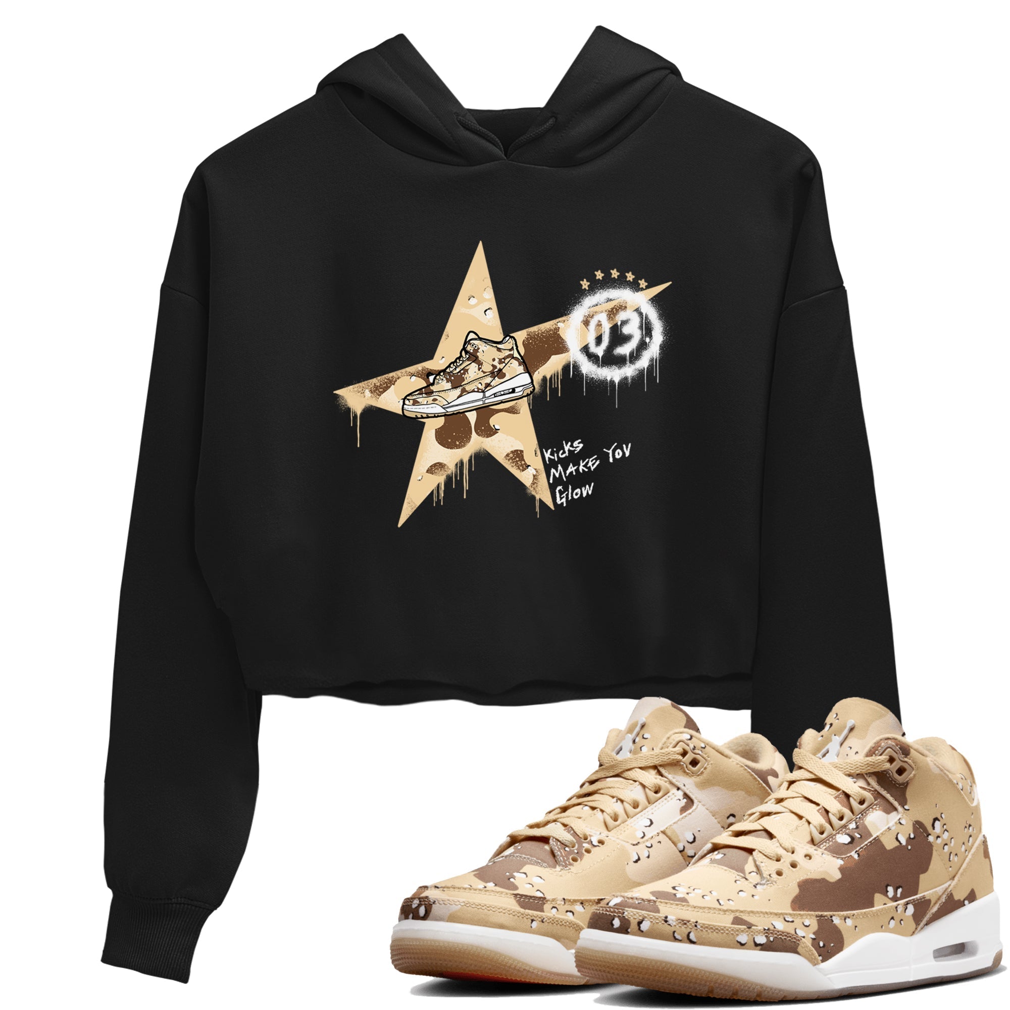 Kicks Make You Glow snkmatch Women's Top - Air Jordan 3 Desert Camo