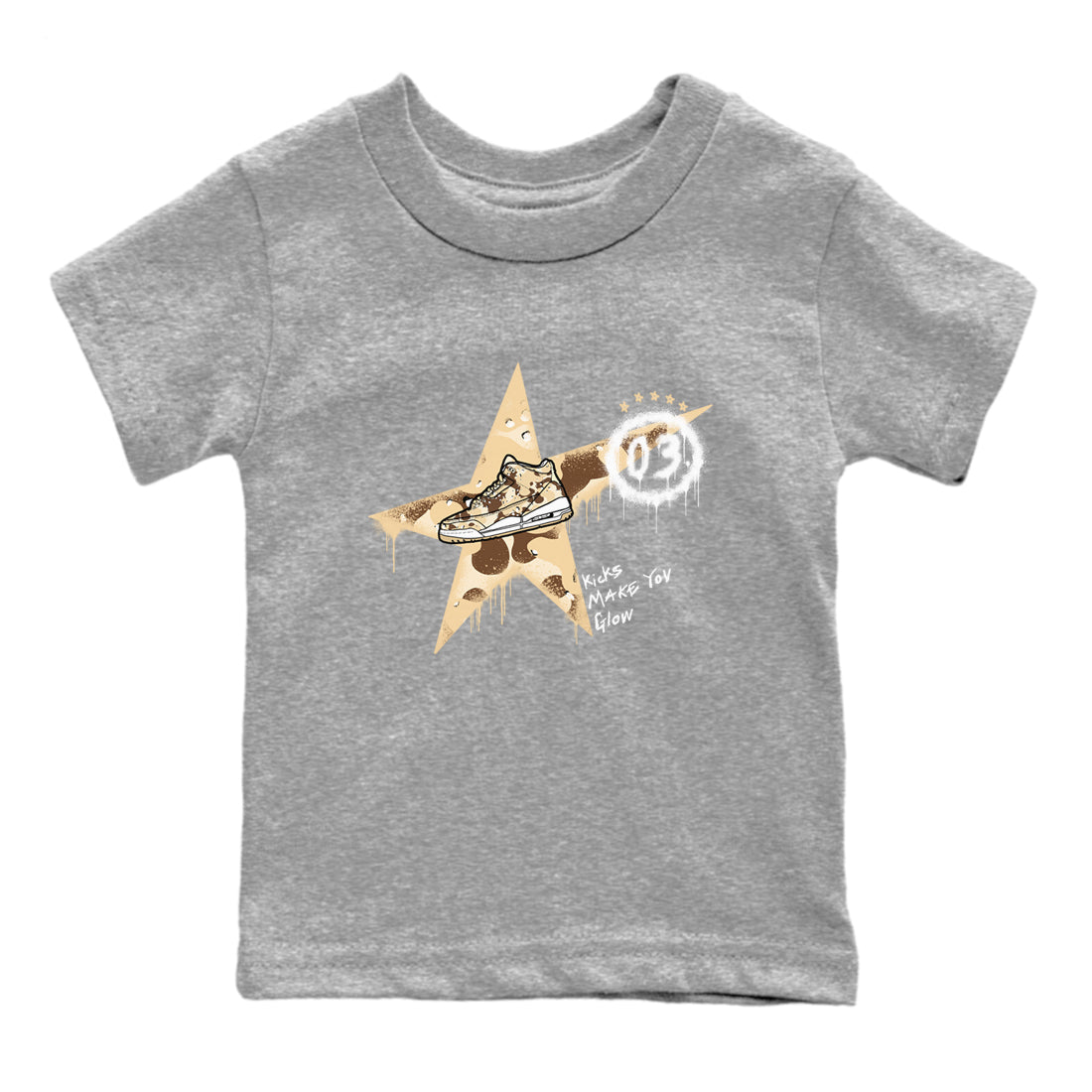 Kicks Make You Glow snkmatch Tees Kids - Air Jordan 3 Desert Camo