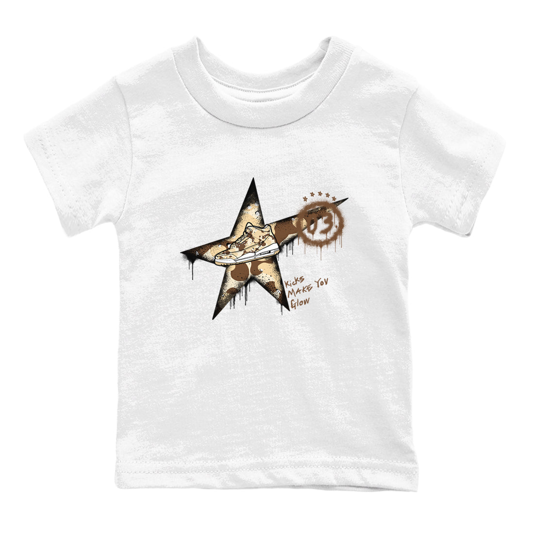 Kicks Make You Glow snkmatch Tees Kids - Air Jordan 3 Desert Camo
