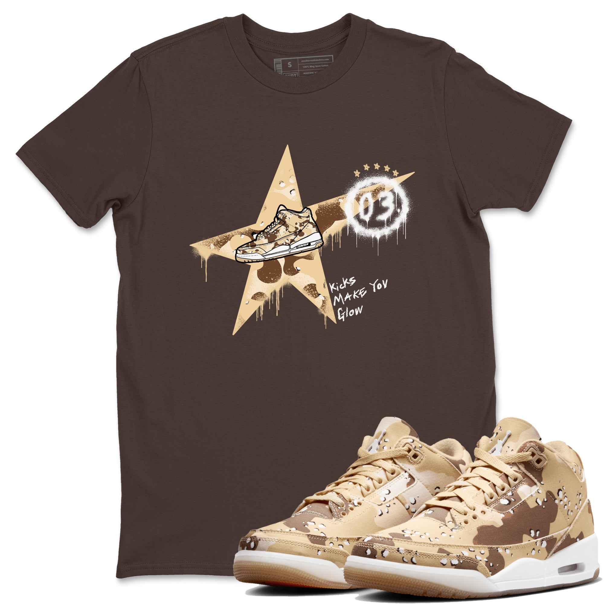 Kicks Make You Glow snkmatch Tees - Air Jordan 3 Desert Camo