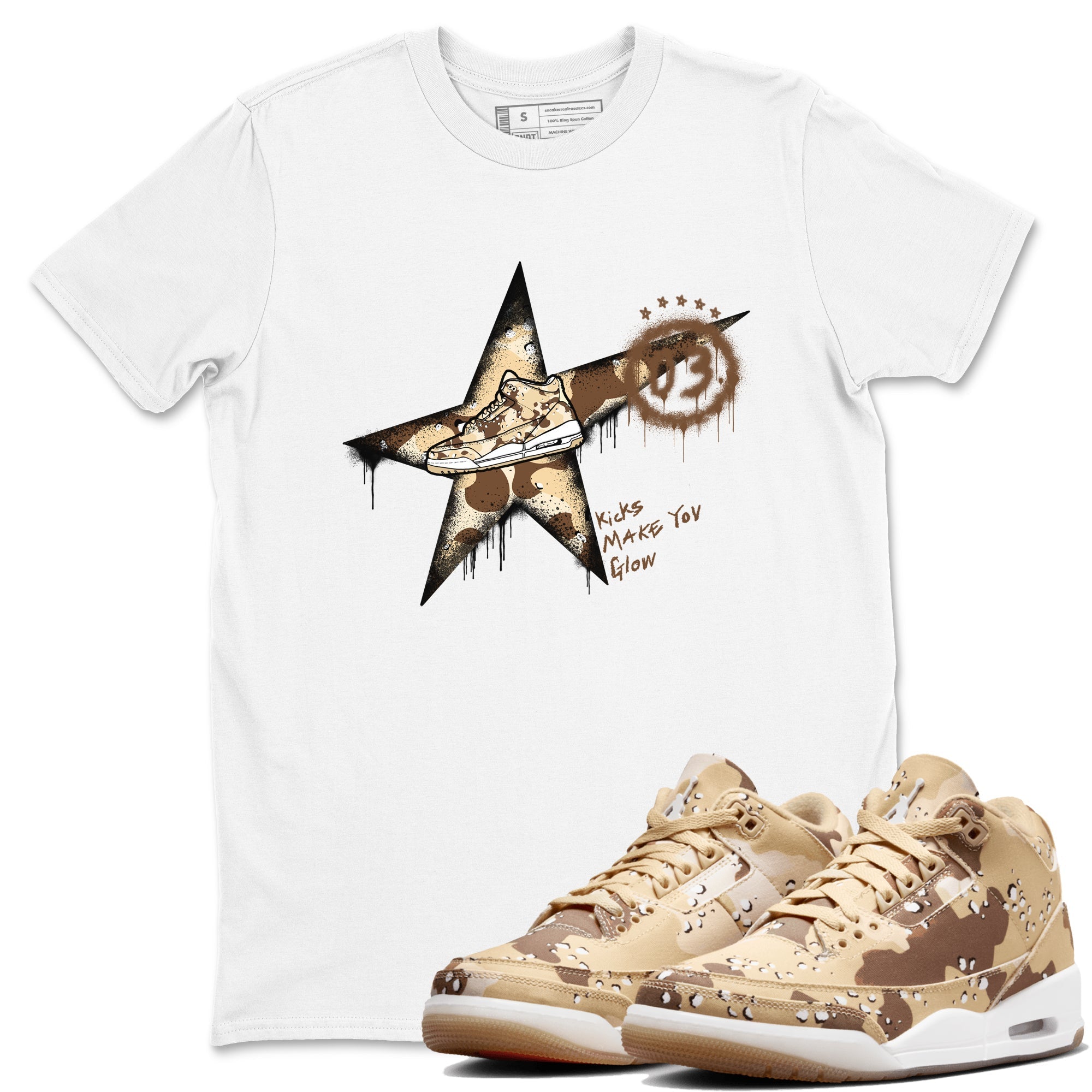 Kicks Make You Glow snkmatch Tees - Air Jordan 3 Desert Camo