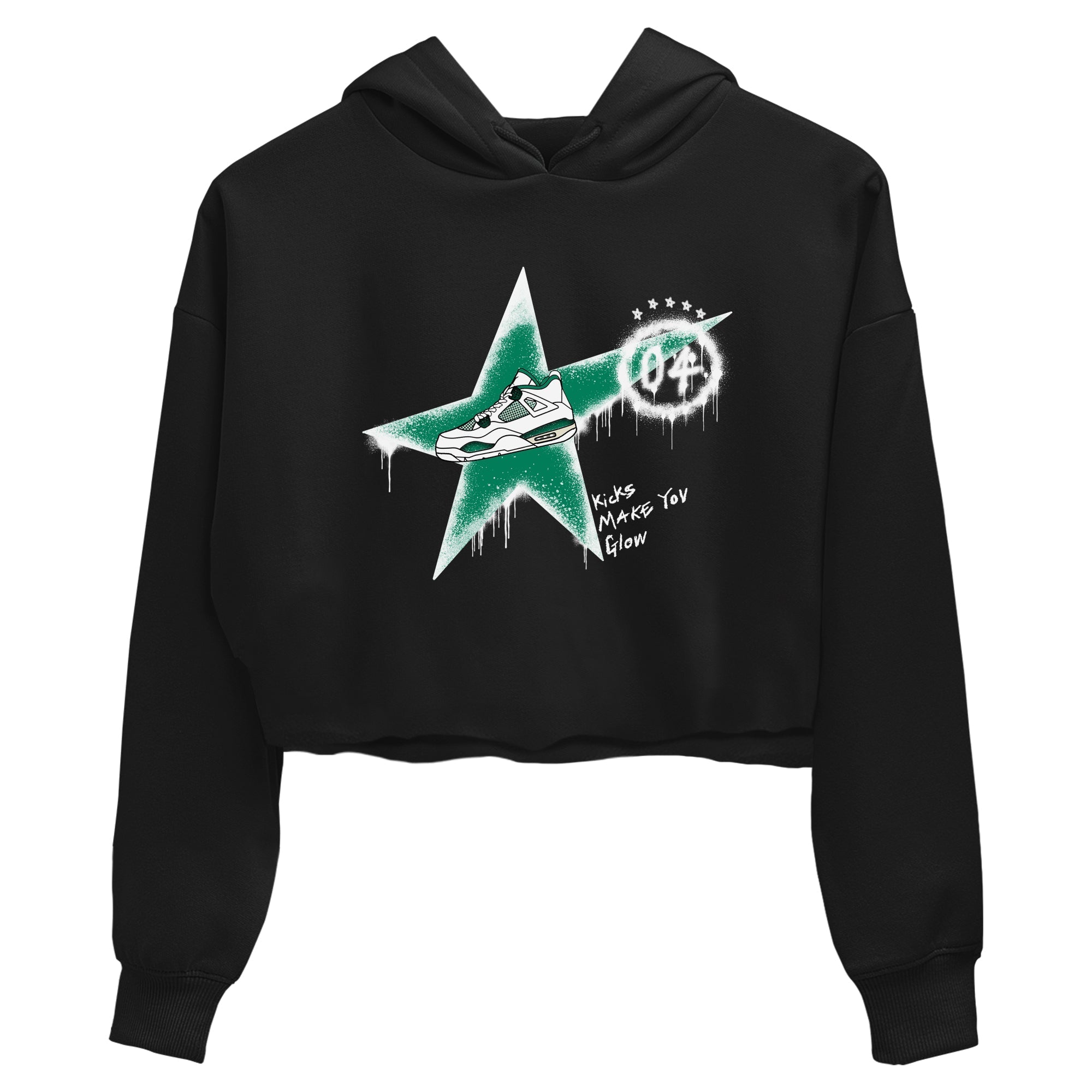 Kicks Make You Glow snkmatch Women's Top - Air Jordan 4 Oxidized Green