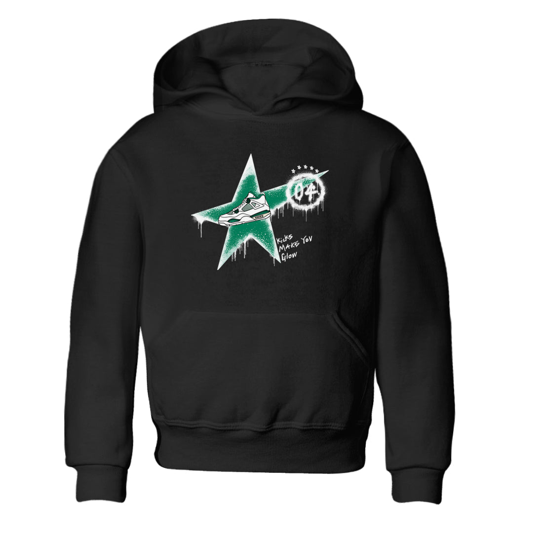 Kicks Make You Glow snkmatch Tees Kids - Air Jordan 4 Oxidized Green