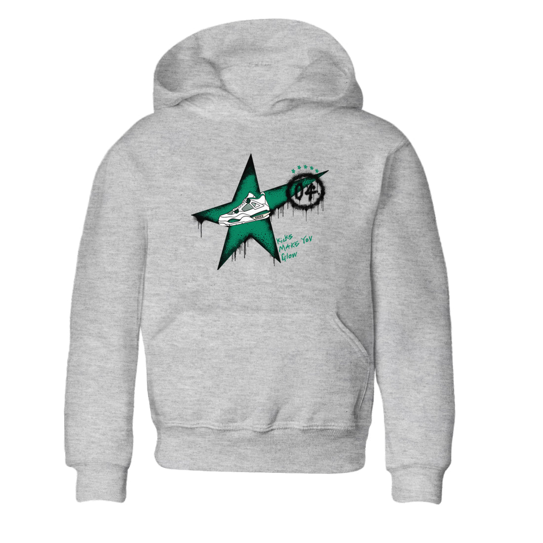 Kicks Make You Glow snkmatch Tees Kids - Air Jordan 4 Oxidized Green