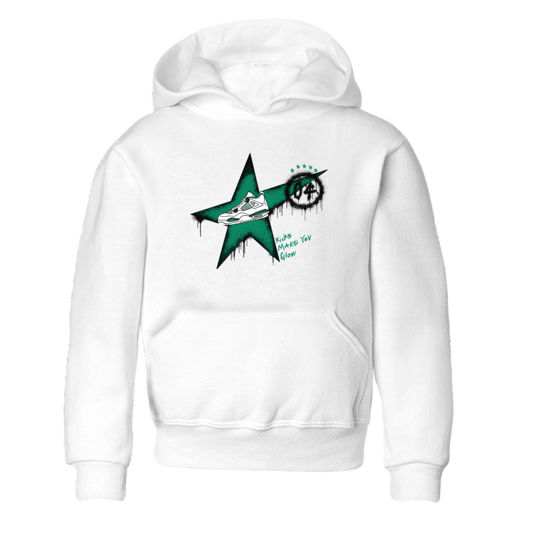 Kicks Make You Glow snkmatch Tees Kids - Air Jordan 4 Oxidized Green