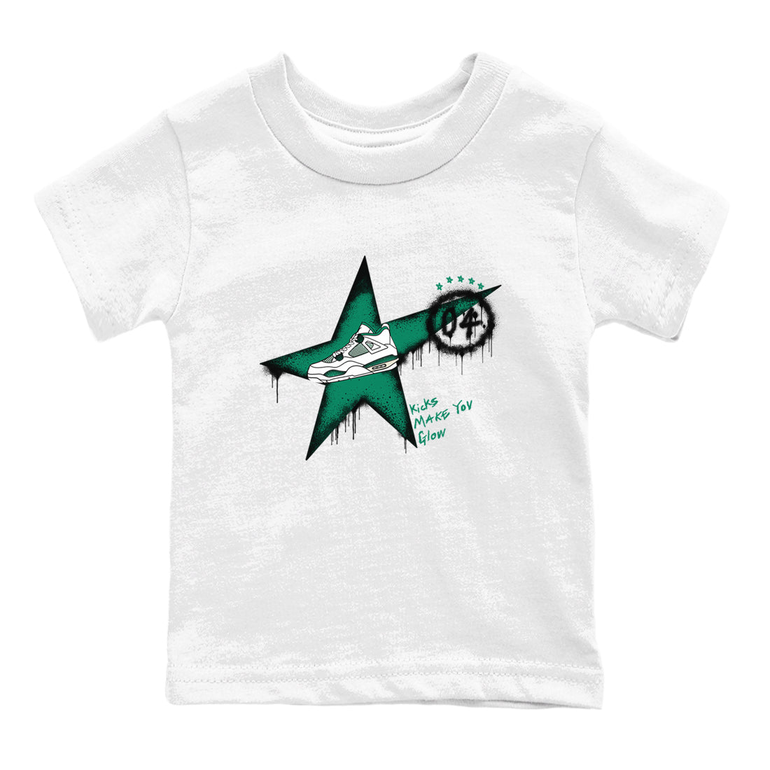 Kicks Make You Glow snkmatch Tees Kids - Air Jordan 4 Oxidized Green