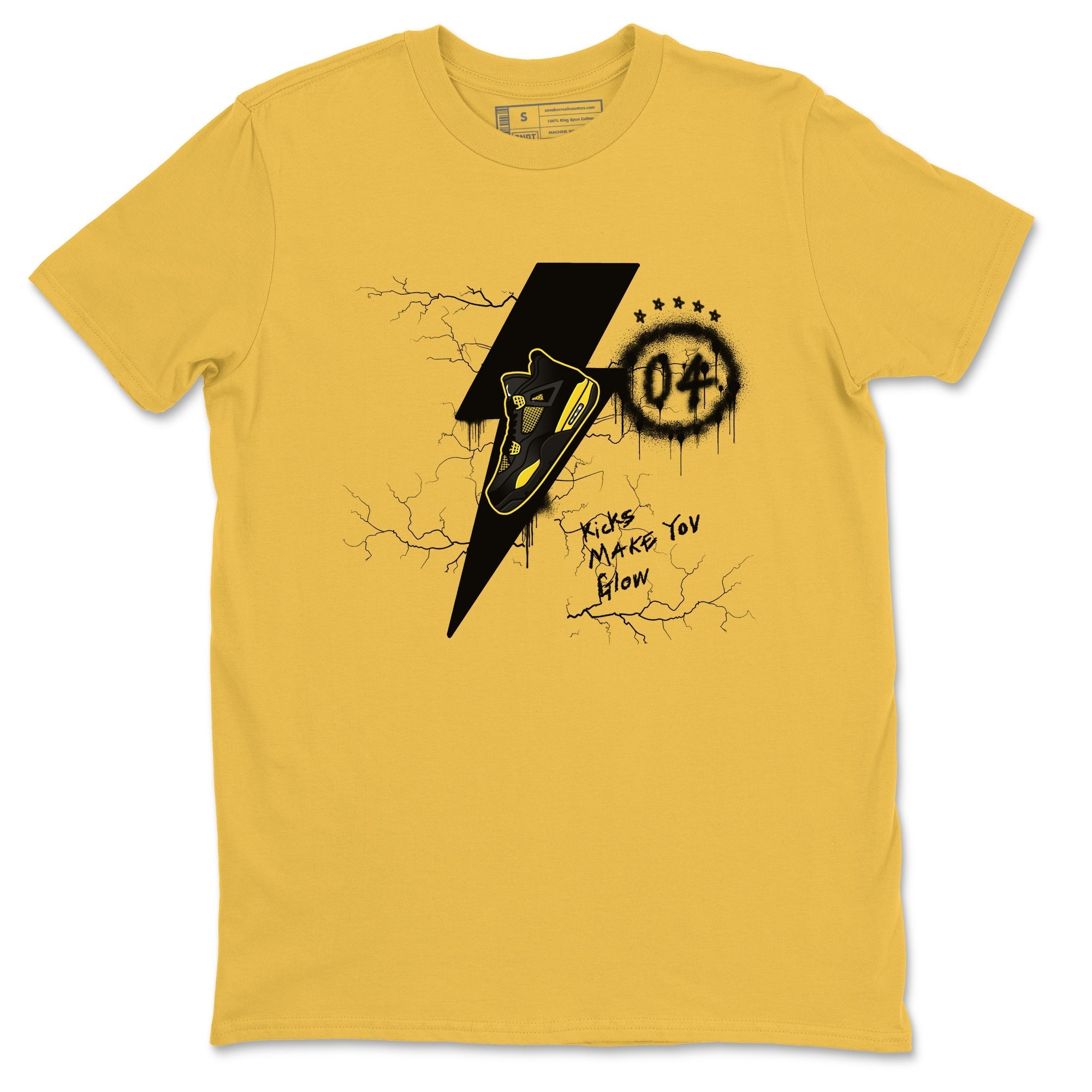 Kicks Make You Glow snkmatch Tees - Air Jordan 4 Thunder