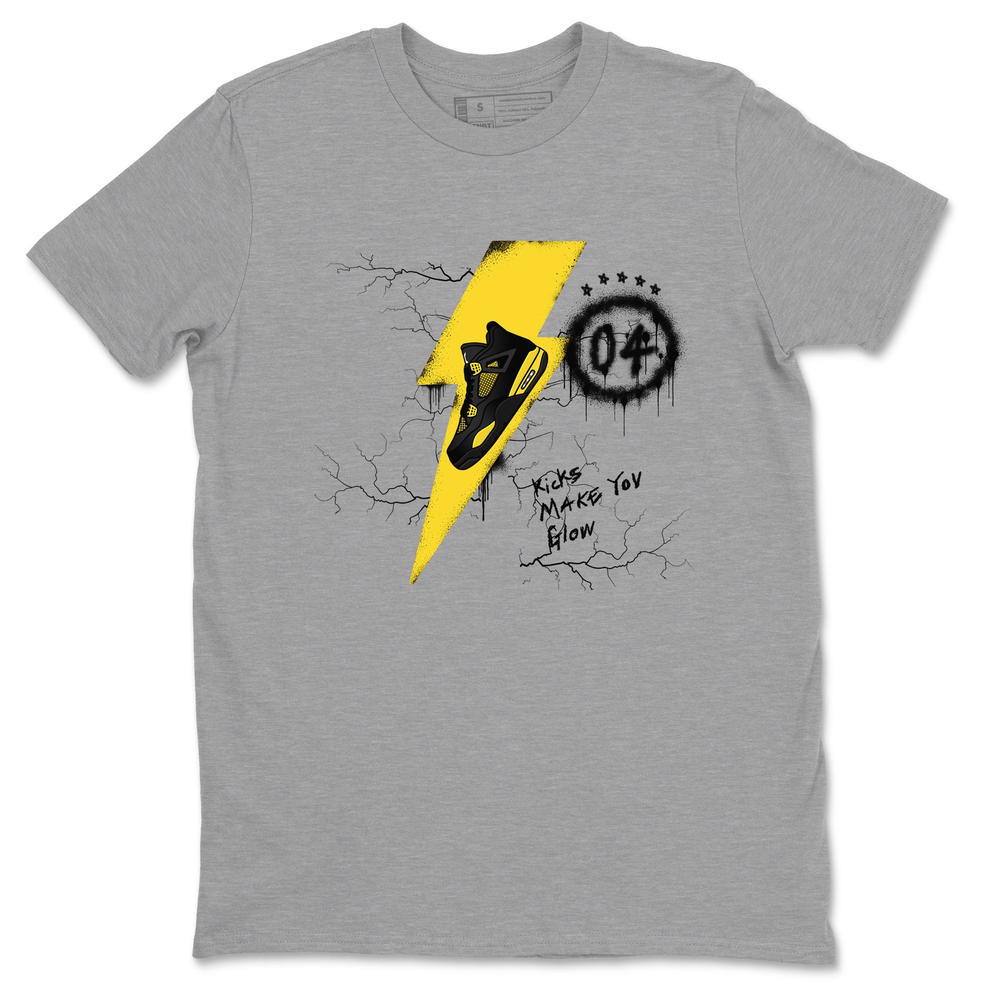 Kicks Make You Glow snkmatch Tees - Air Jordan 4 Thunder