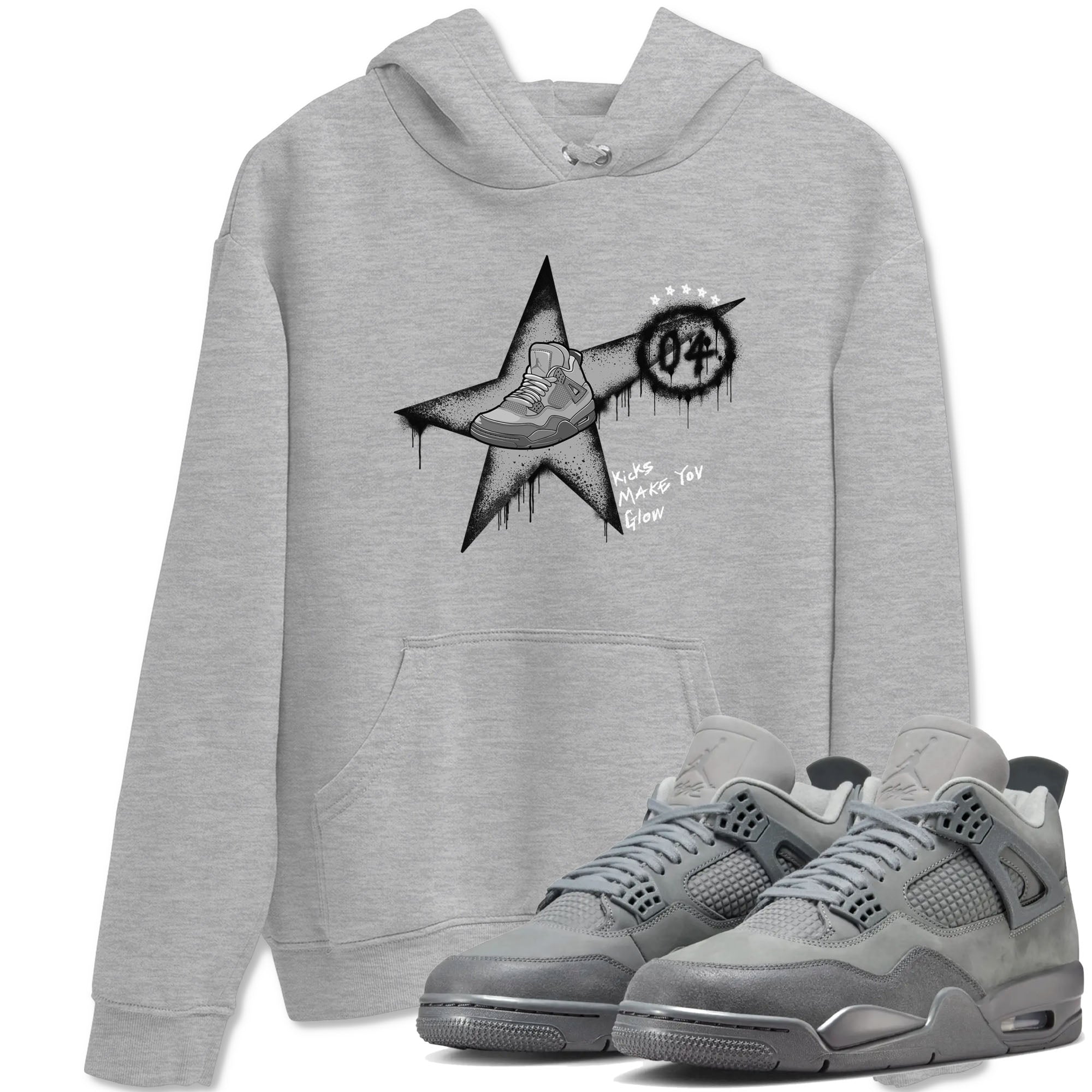 Kicks Make You Glow snkmatch Tees - Air Jordan 4 Wet Cement