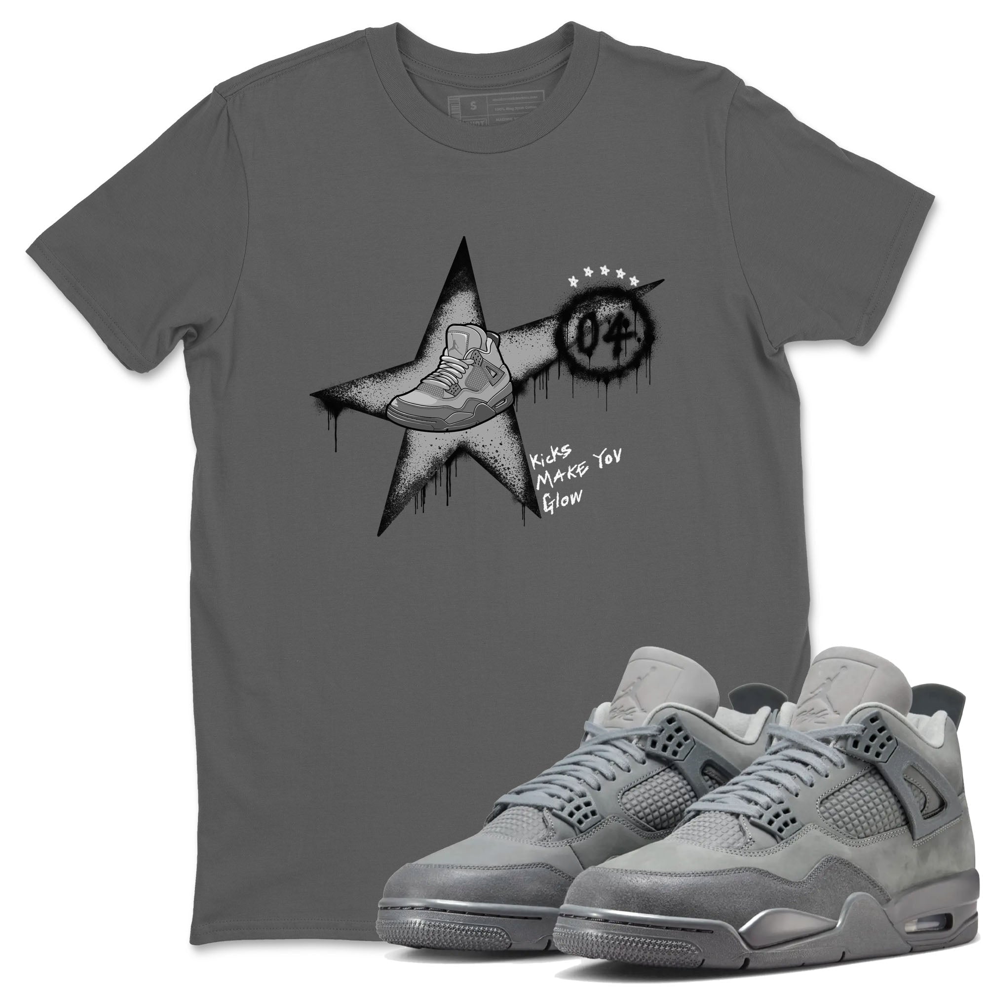 Kicks Make You Glow snkmatch Tees - Air Jordan 4 Wet Cement
