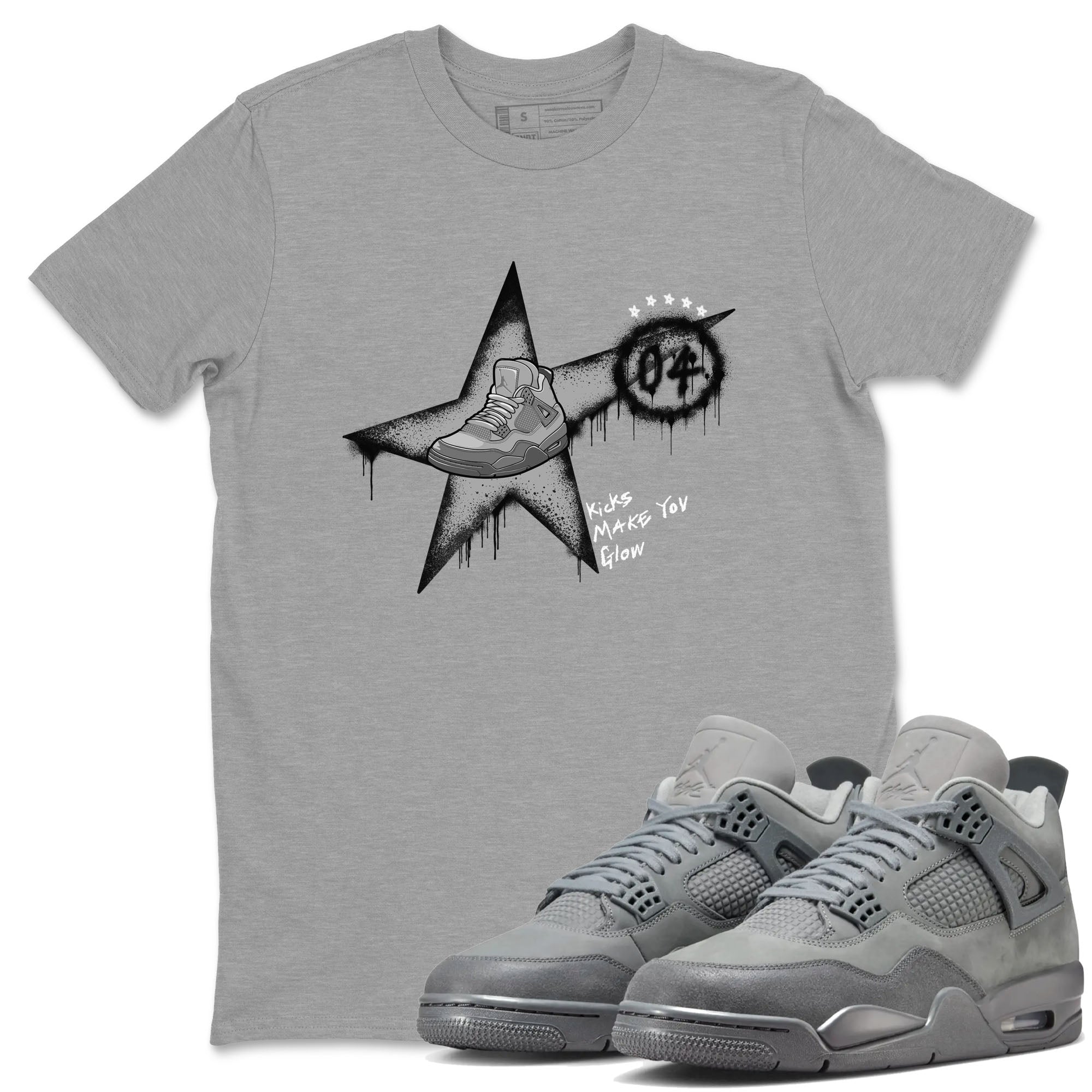Kicks Make You Glow snkmatch Tees - Air Jordan 4 Wet Cement