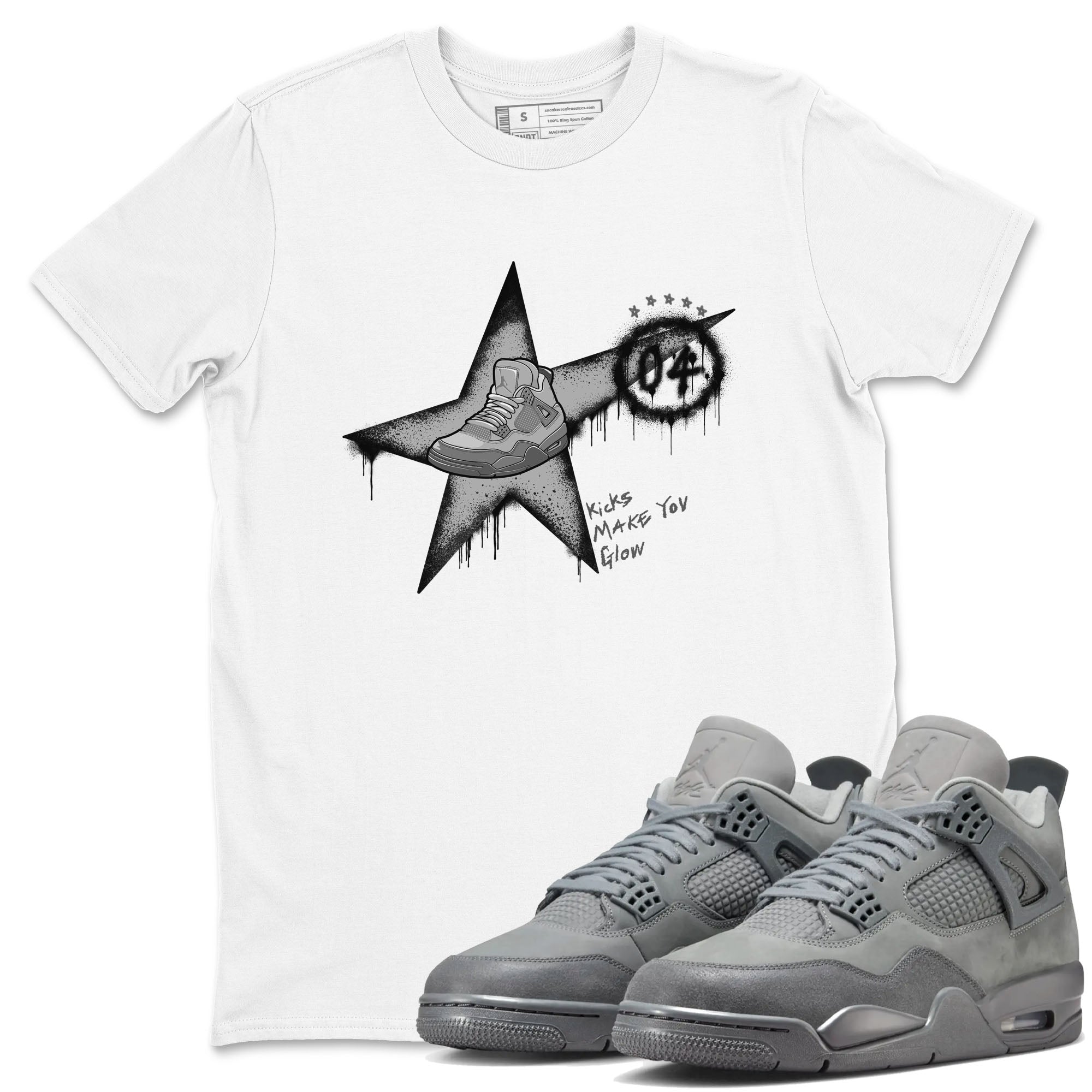 Kicks Make You Glow snkmatch Tees - Air Jordan 4 Wet Cement