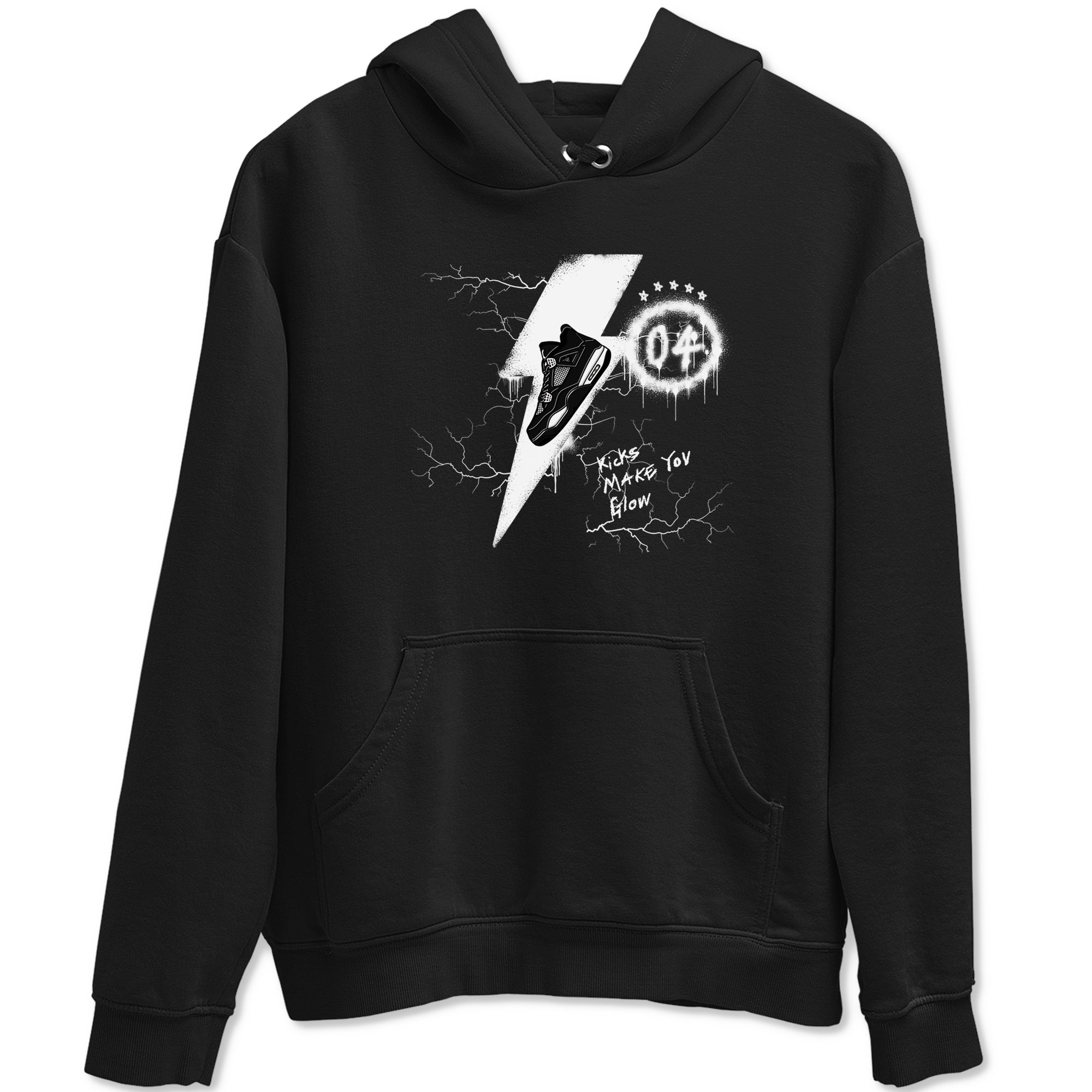 Kicks Make You Glow snkmatch Tees - Air Jordan 4 White Thunder