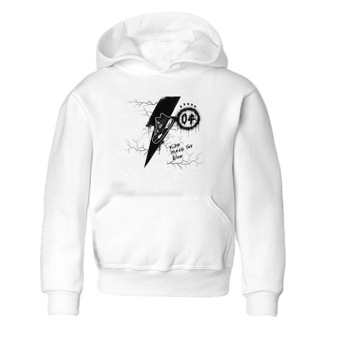 Kicks Make You Glow snkmatch Tees Kids - Air Jordan 4 White Thunder