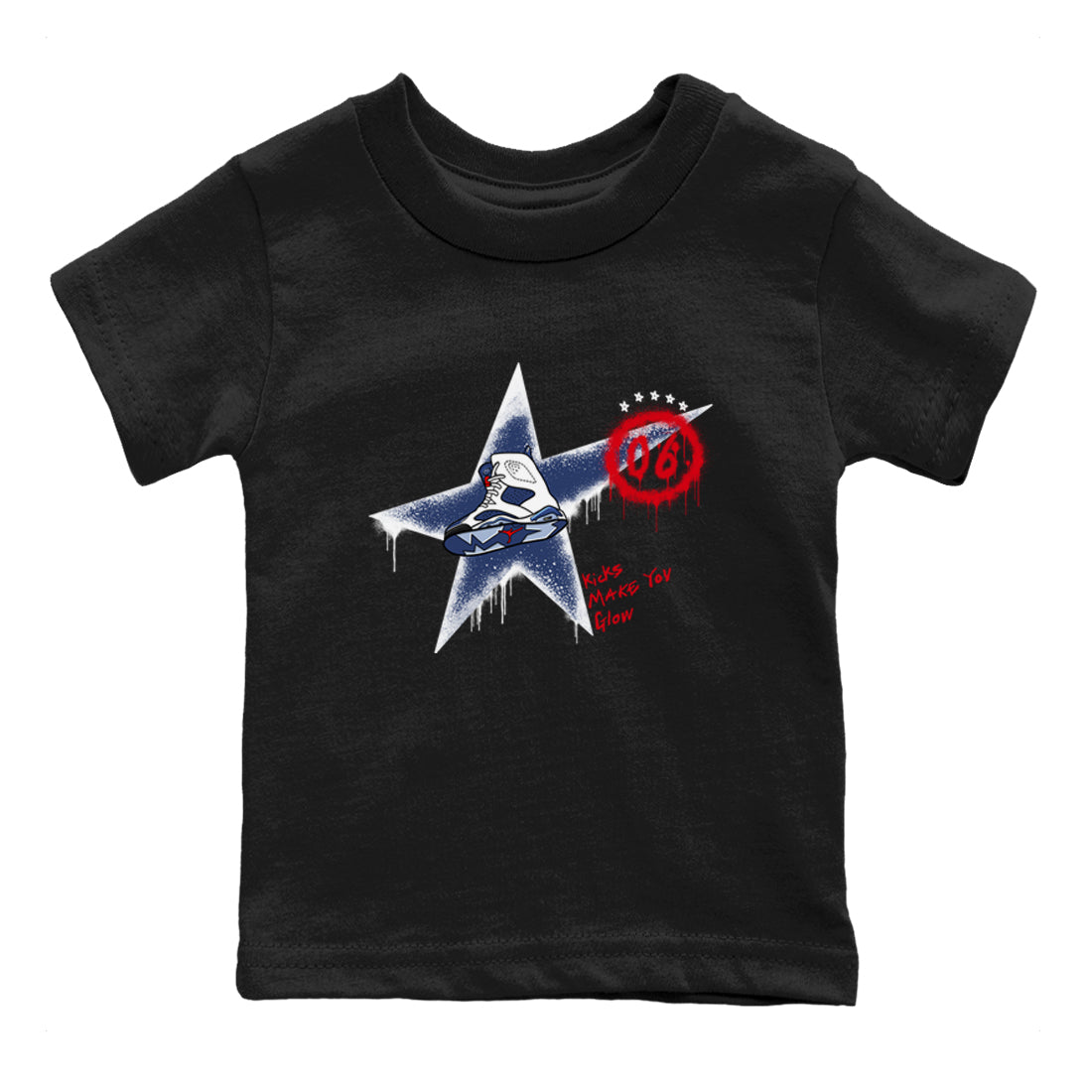 Kicks Make You Glow snkmatch Tees Kids - Air Jordan 6 White And Midnight Navy