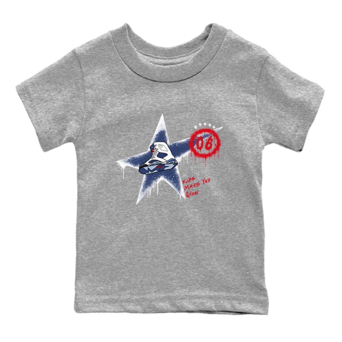 Kicks Make You Glow snkmatch Tees Kids - Air Jordan 6 White And Midnight Navy