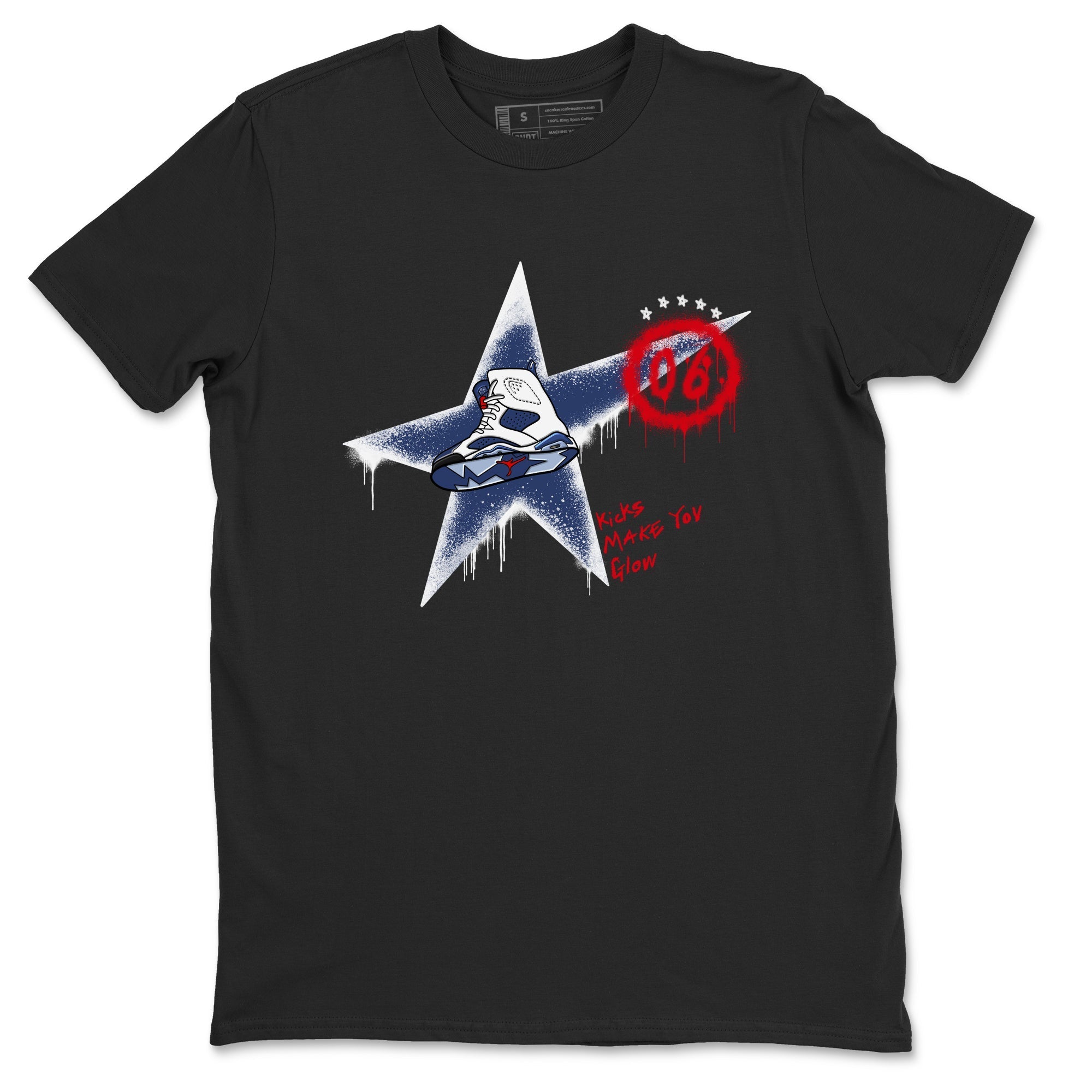 Kicks Make You Glow snkmatch Tees - Air Jordan 6 White And Midnight Navy