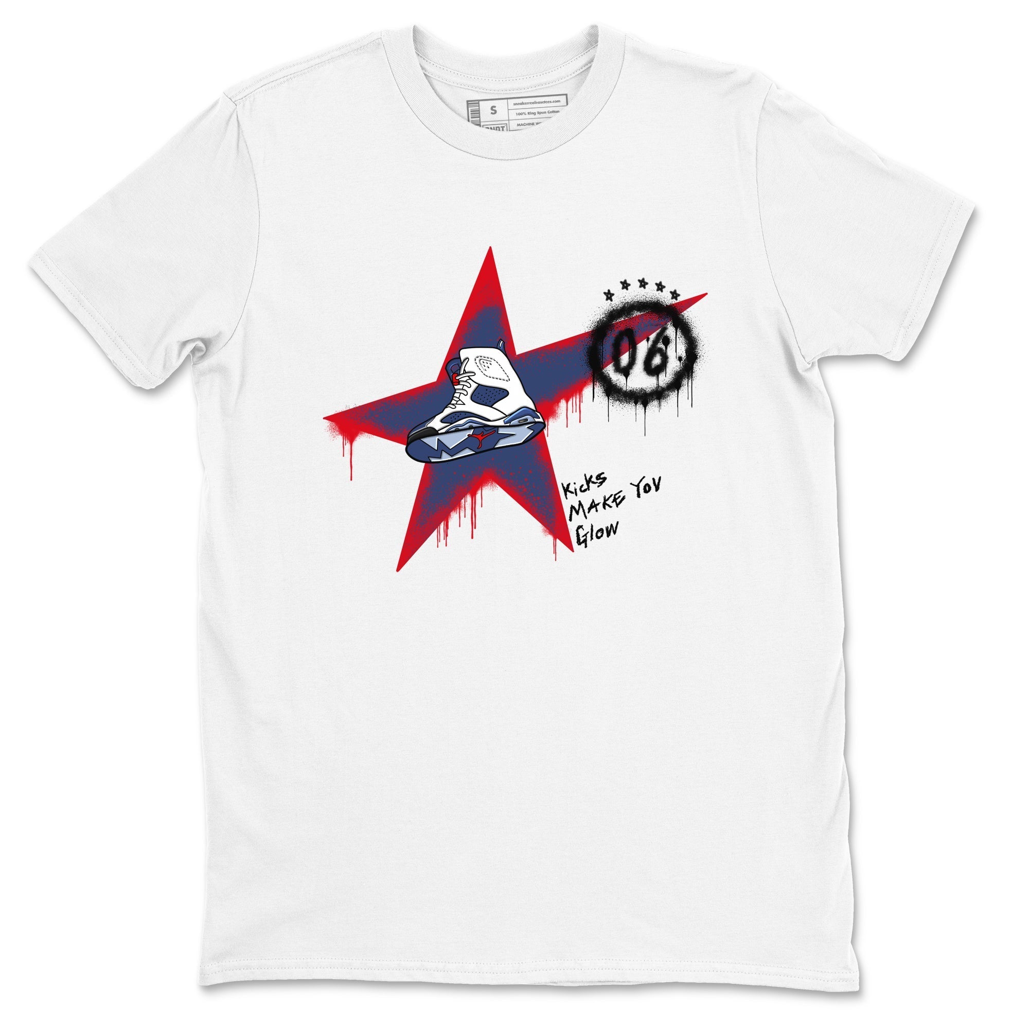 Kicks Make You Glow snkmatch Tees - Air Jordan 6 White And Midnight Navy