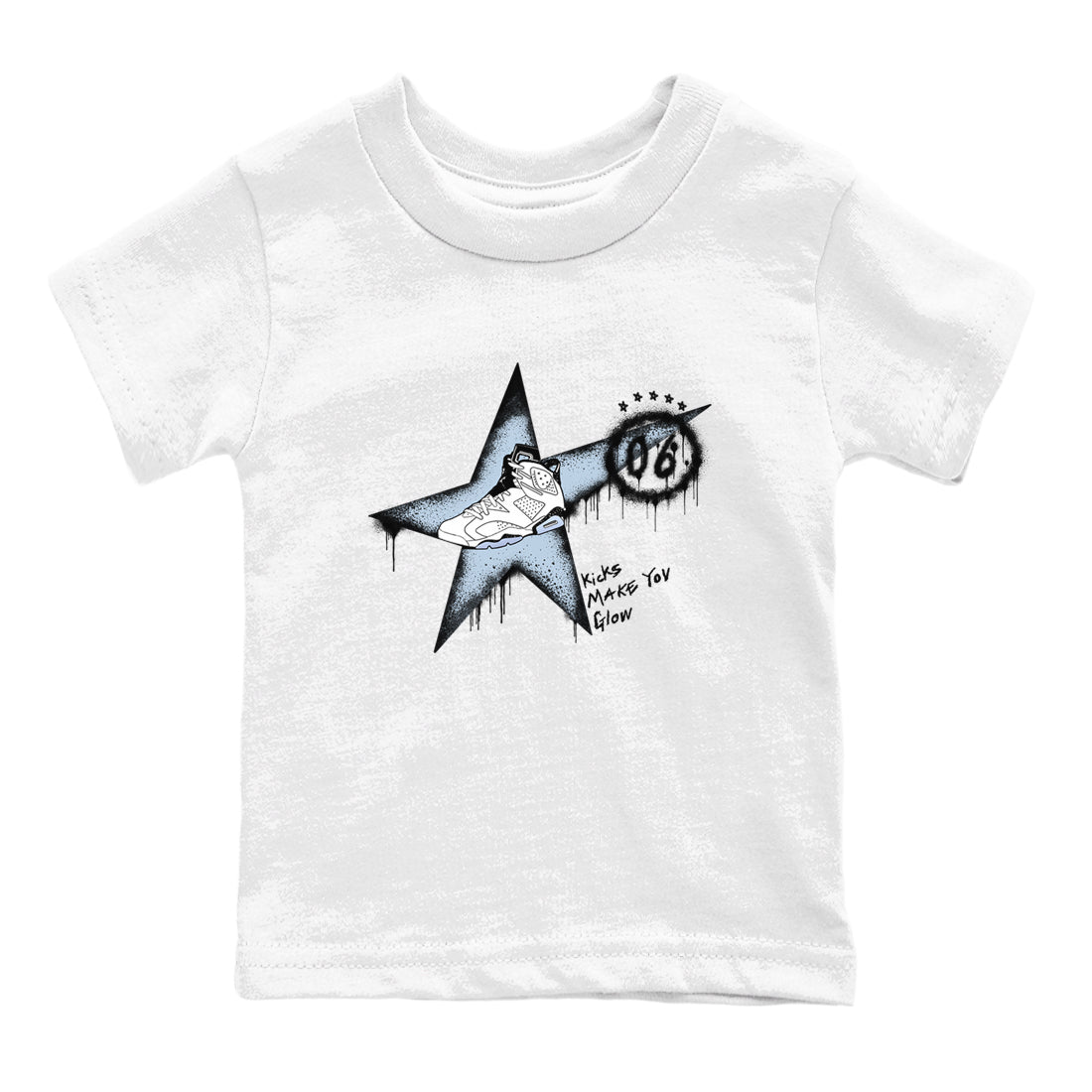 Kicks Make You Glow snkmatch Tees Kids - Air Jordan 6 White Black