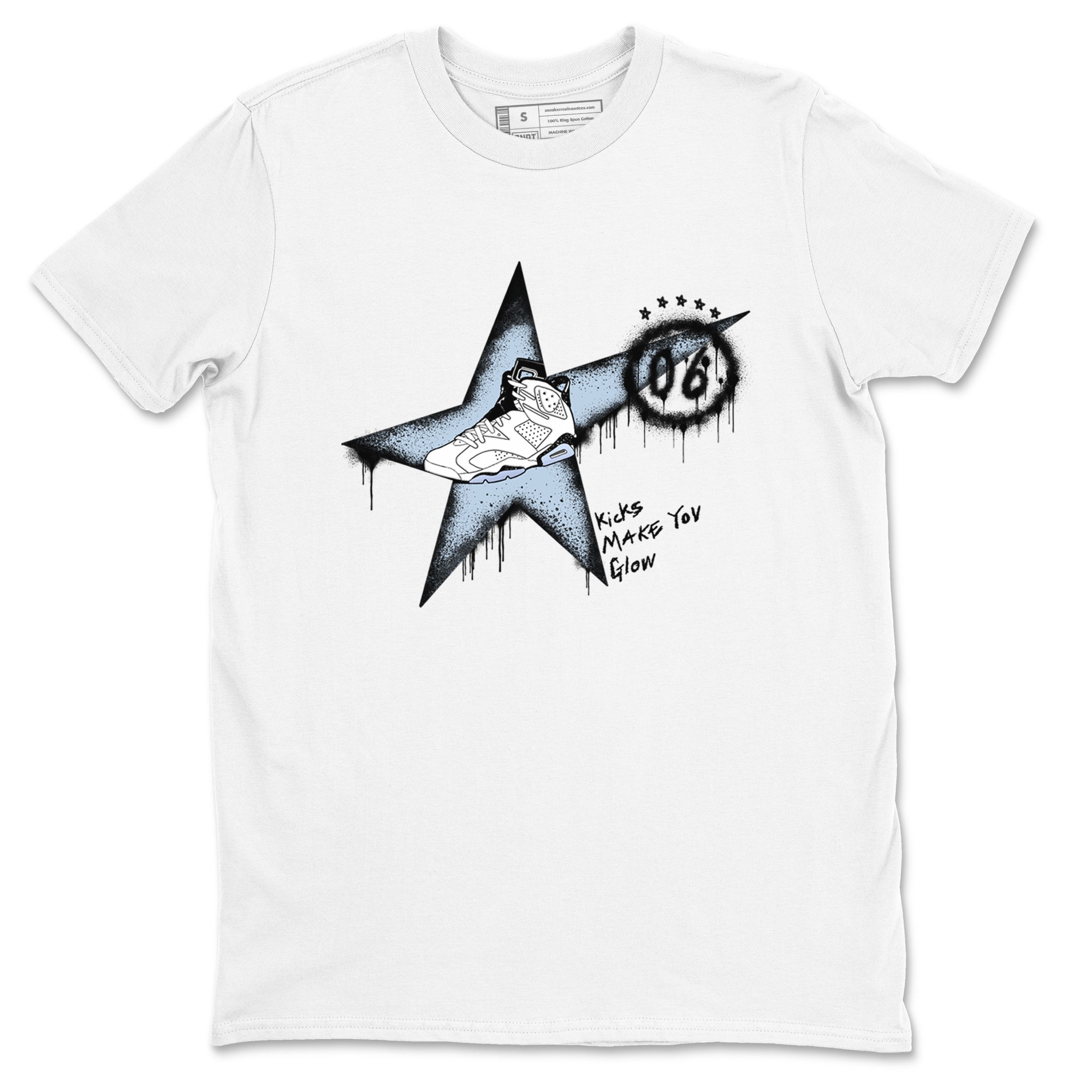 Kicks Make You Glow snkmatch Tees - Air Jordan 6 White Black