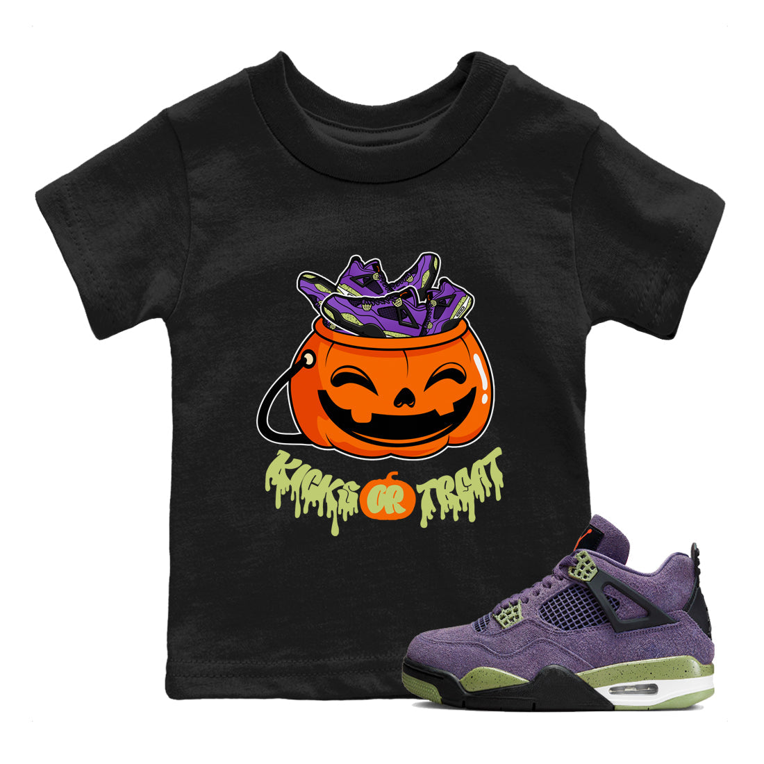 Kicks Or Treat snkmatch Tee Kids - Air Jordan 4 Canyon Purple