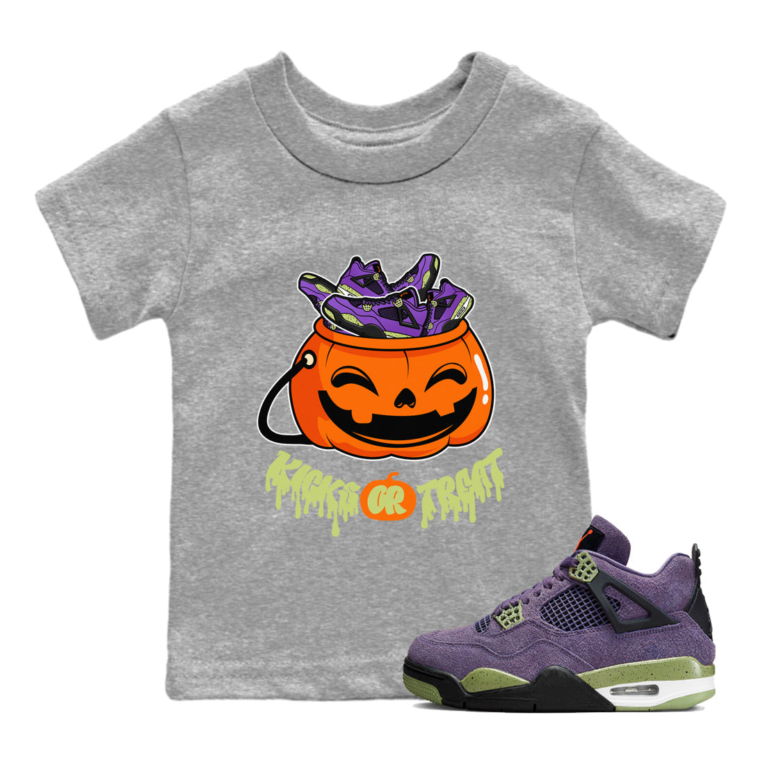 Kicks Or Treat snkmatch Tee Kids - Air Jordan 4 Canyon Purple