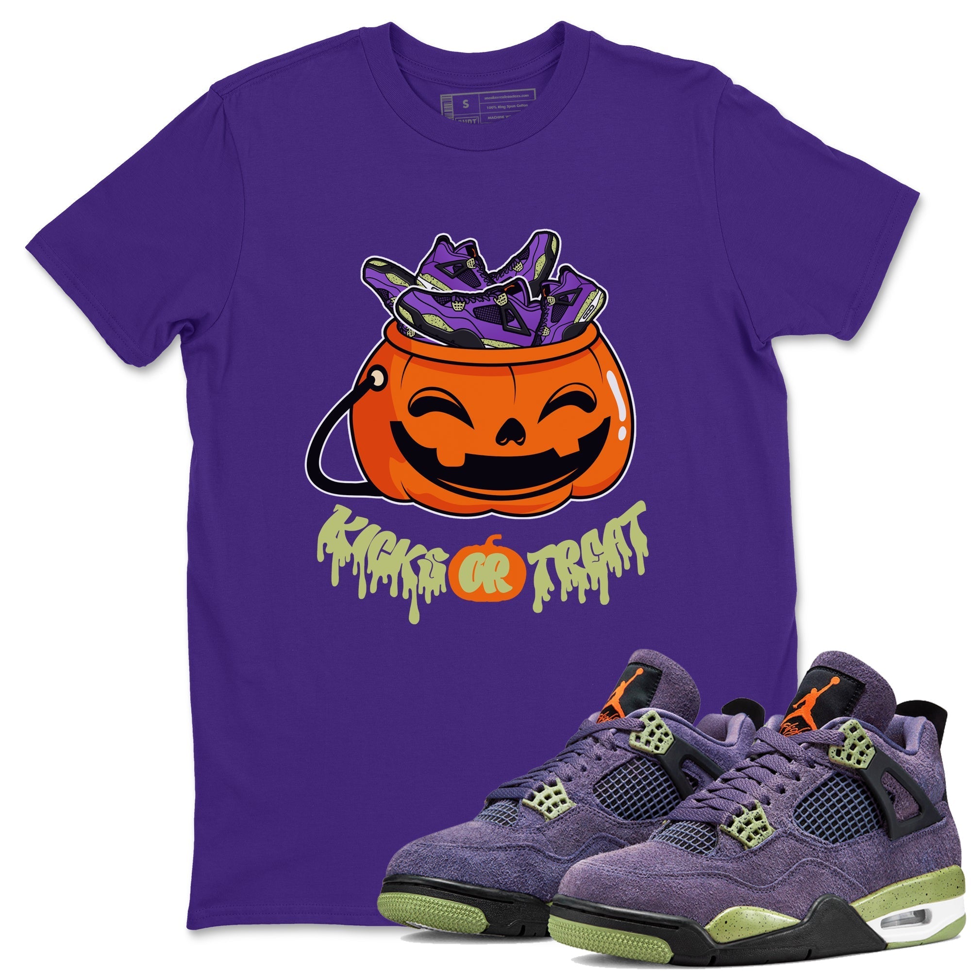 Kicks Or Treat snkmatch Tee - Air Jordan 4 Canyon Purple