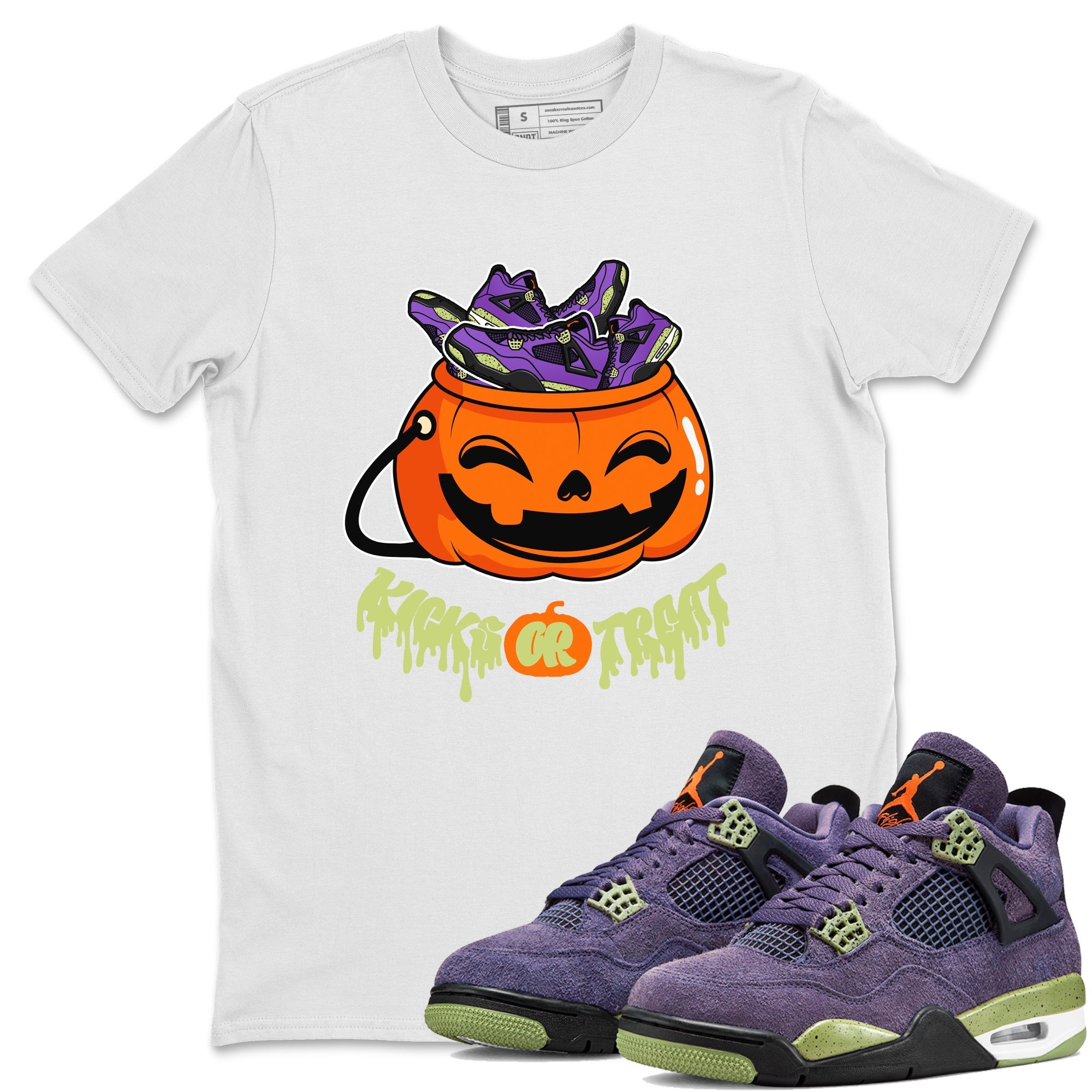 Kicks Or Treat snkmatch Tee - Air Jordan 4 Canyon Purple