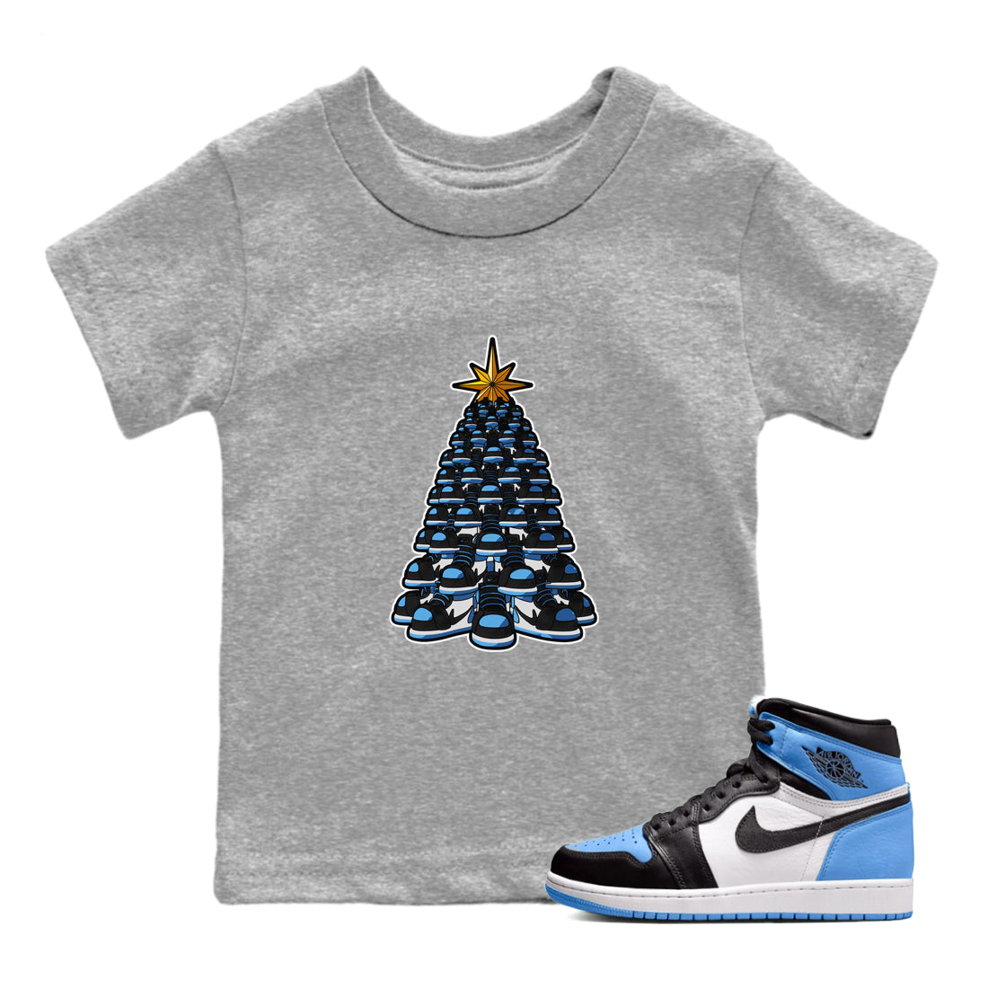 Kicksmas Tree snkmatch Tee Kids - Air Jordan 1 UNC Toe