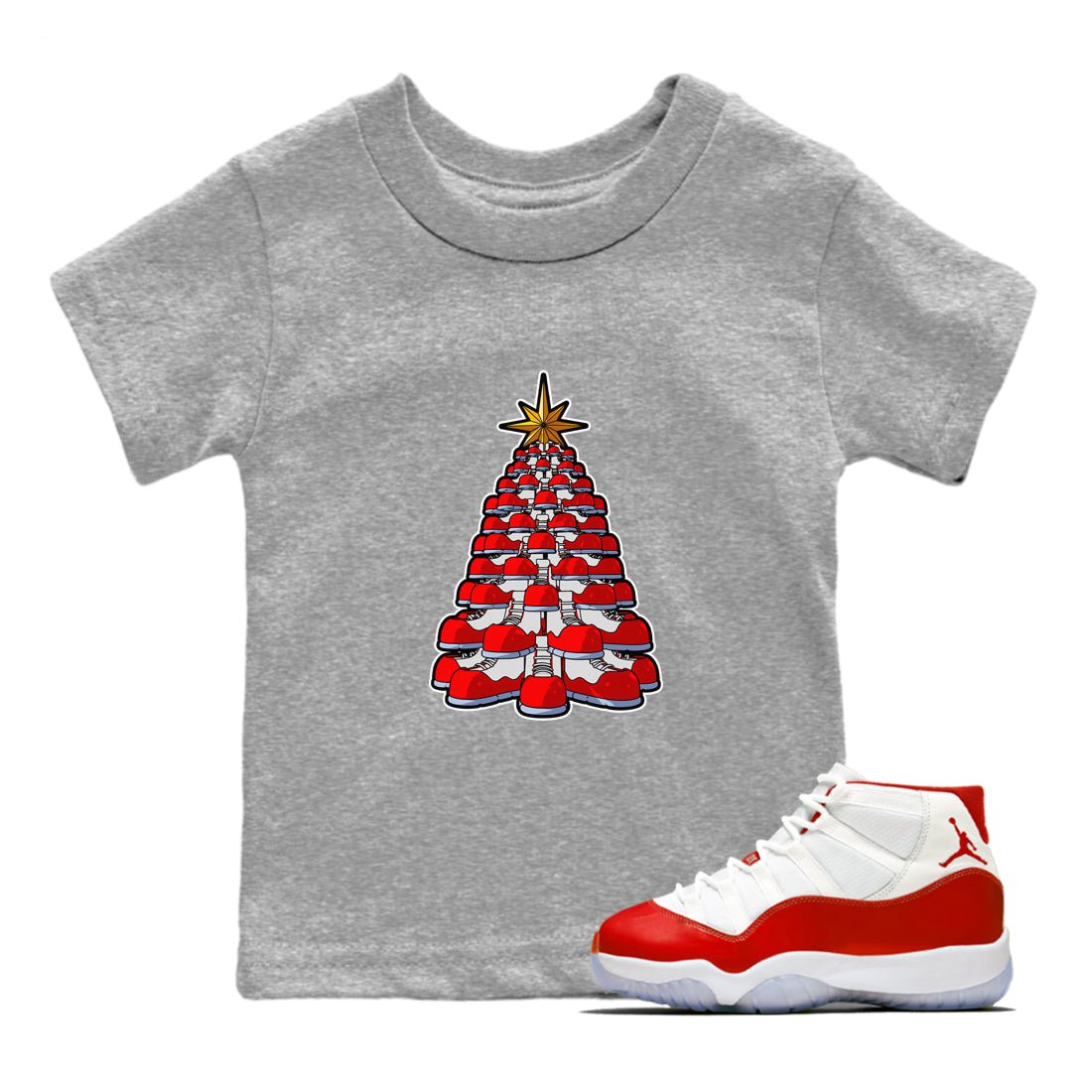 Kicksmas Tree snkmatch Tee Kids - Air Jordan 11 Cherry