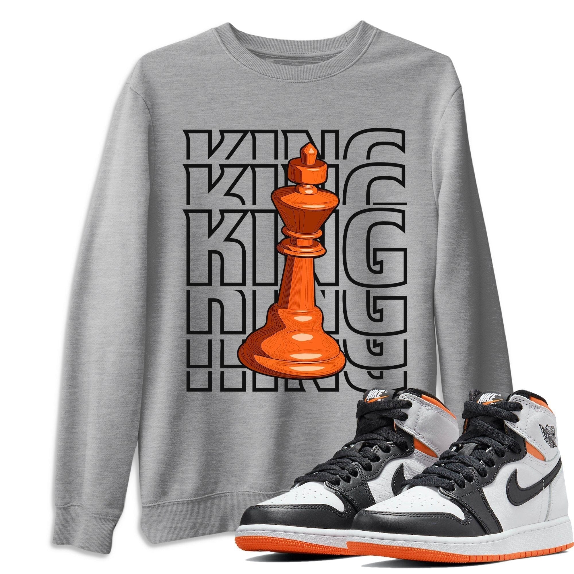 King Unisex Tops - Air Jordan 1 Electro Orange
