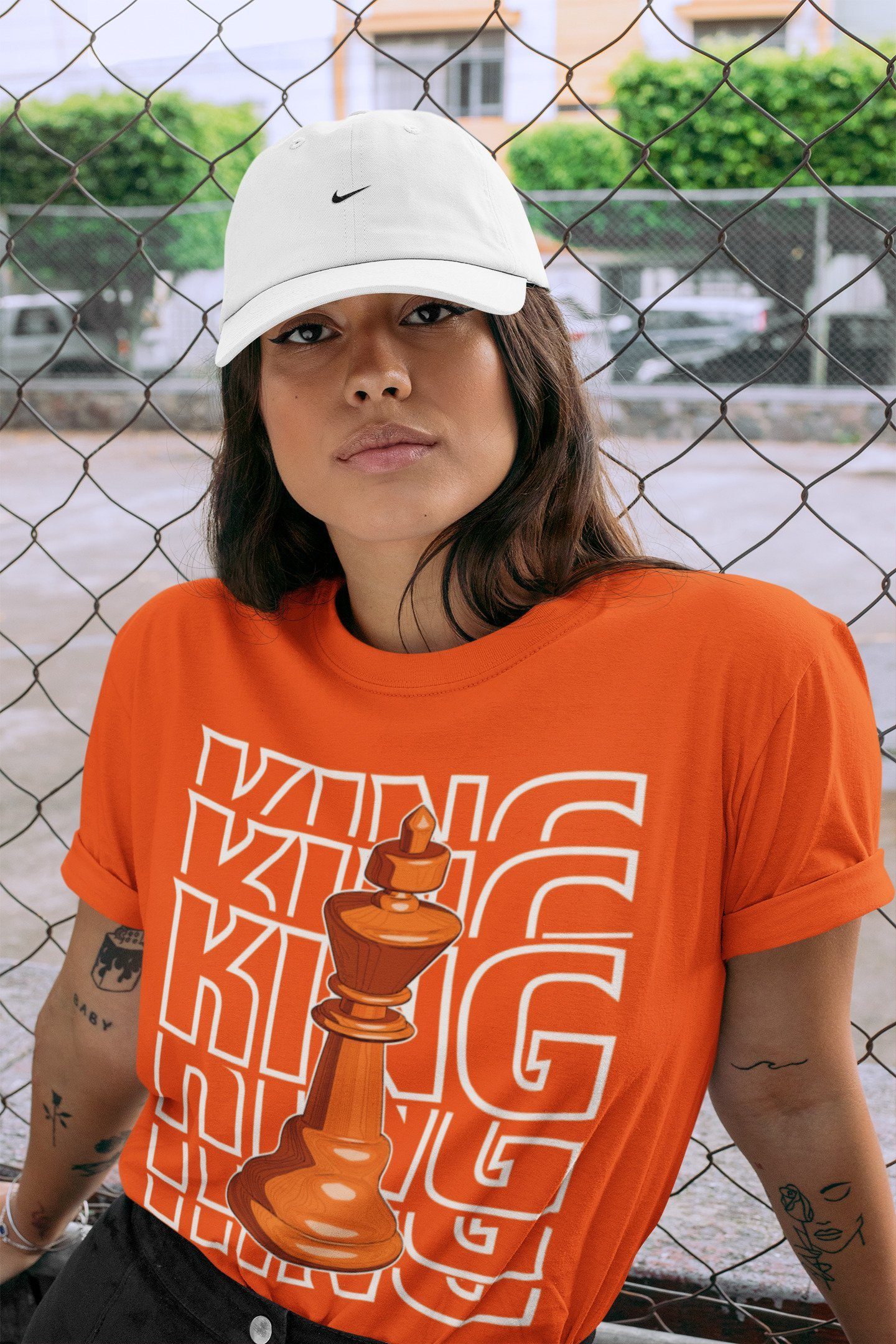 King Unisex Tops - Air Jordan 1 Electro Orange